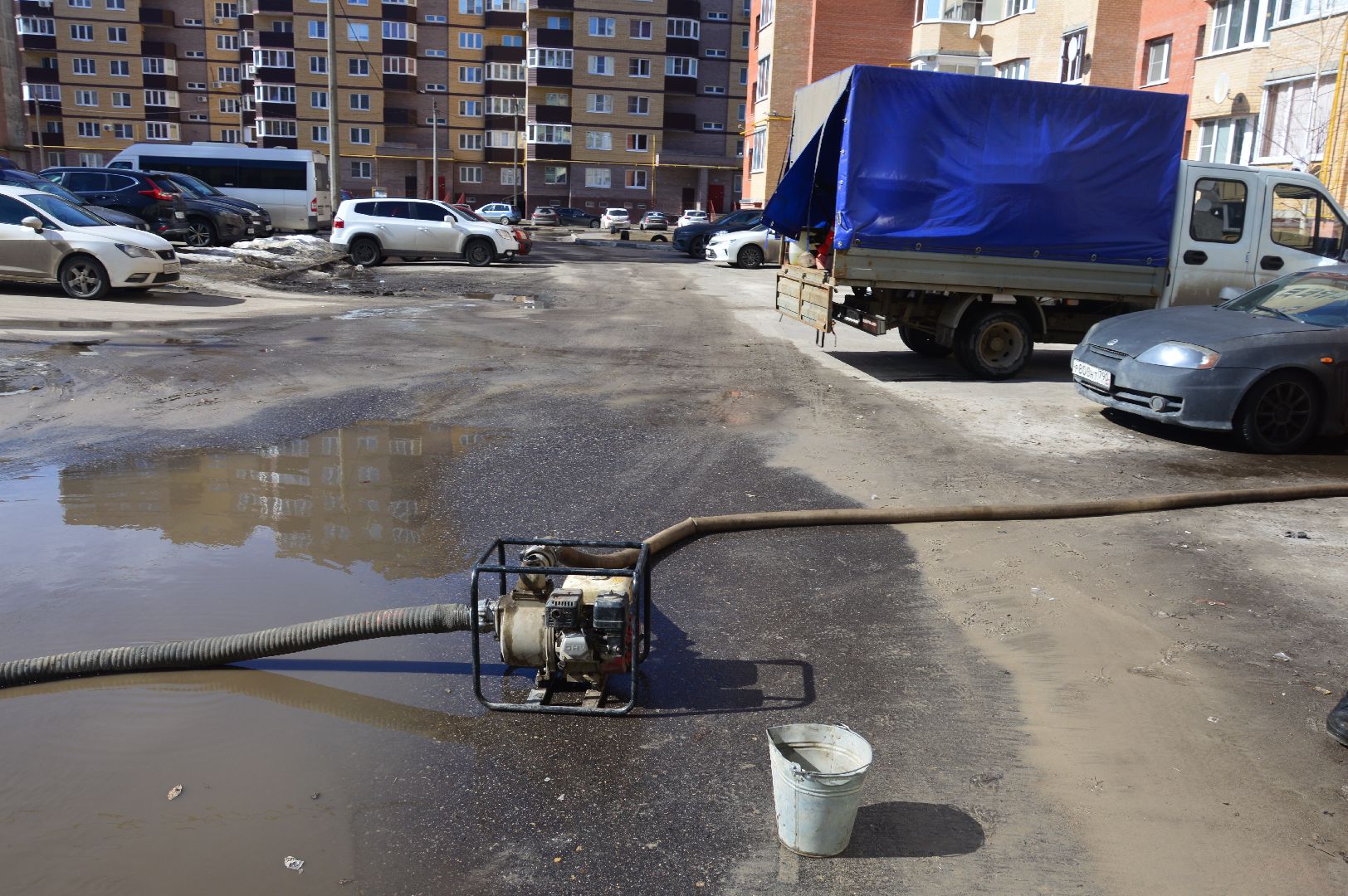 шатура, жкх, жкх и благоустройство, жкх подмосковье, откачка луж, лужа,