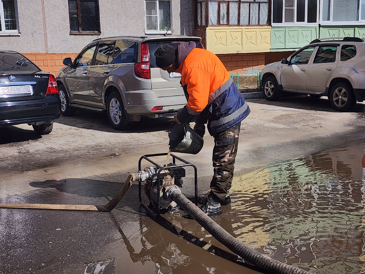 шатура, жкх, жкх и благоустройство, жкх подмосковье, откачка луж, лужа,