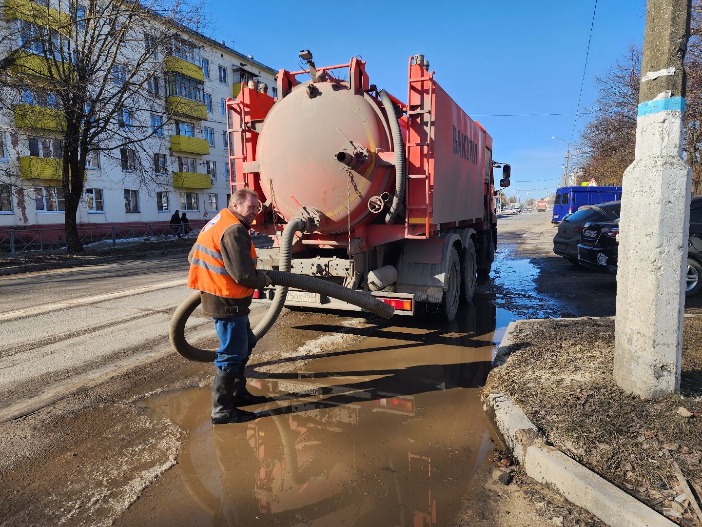 шатура, жкх, жкх и благоустройство, жкх подмосковье, откачка луж, лужа,