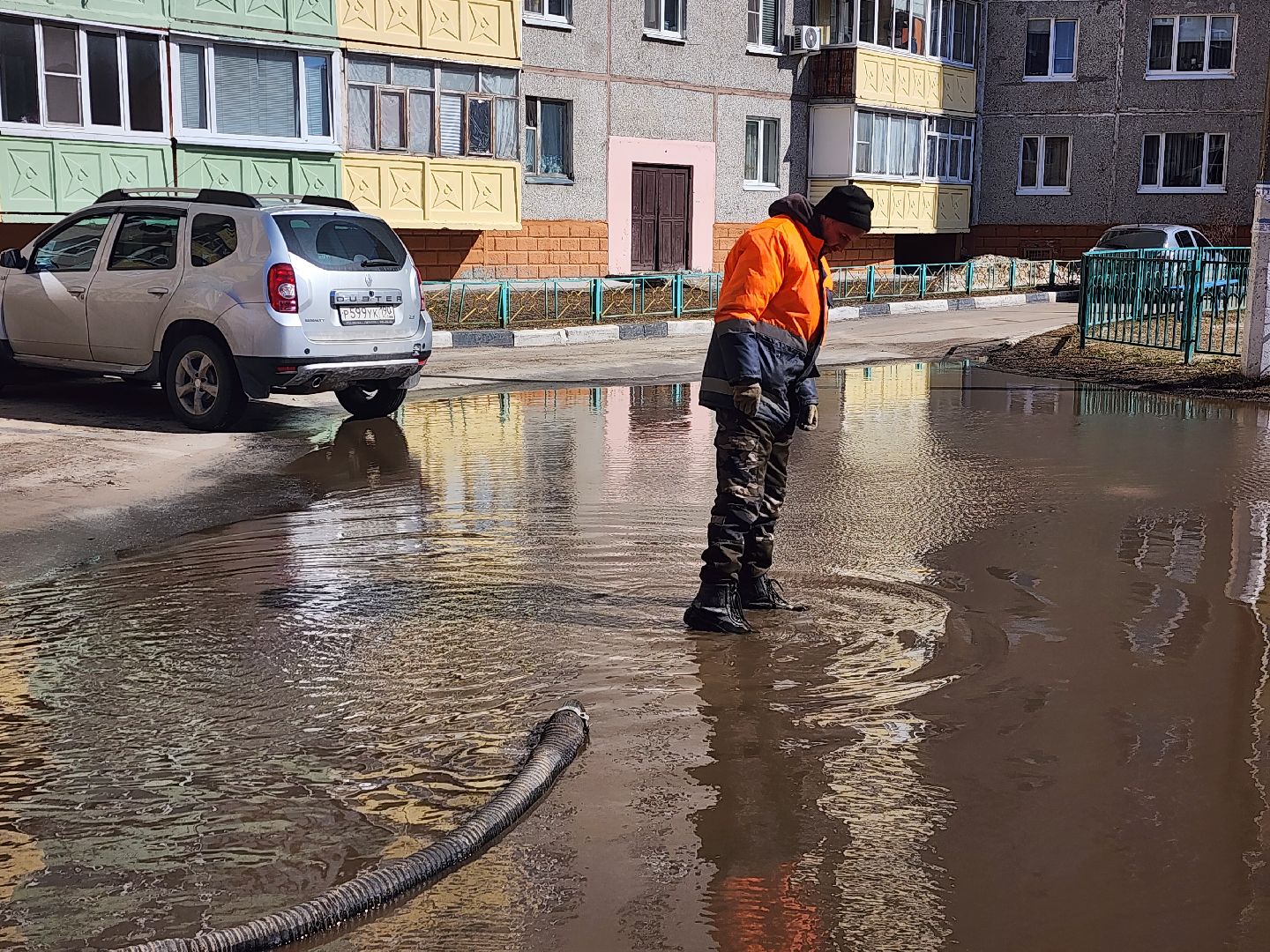 шатура, жкх, жкх и благоустройство, жкх подмосковье, откачка луж, лужа,