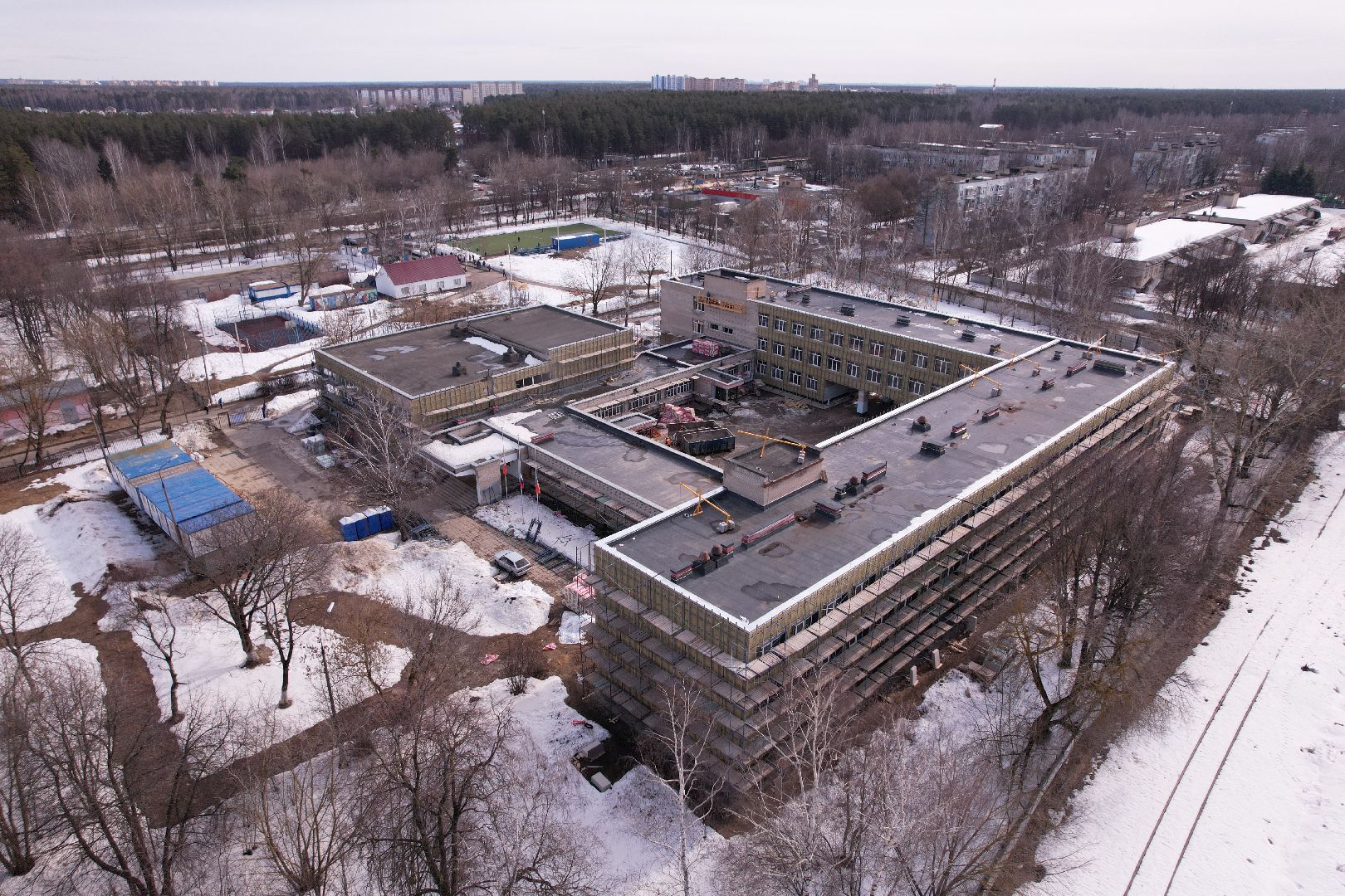 видео с коптера, школа, щёлково,