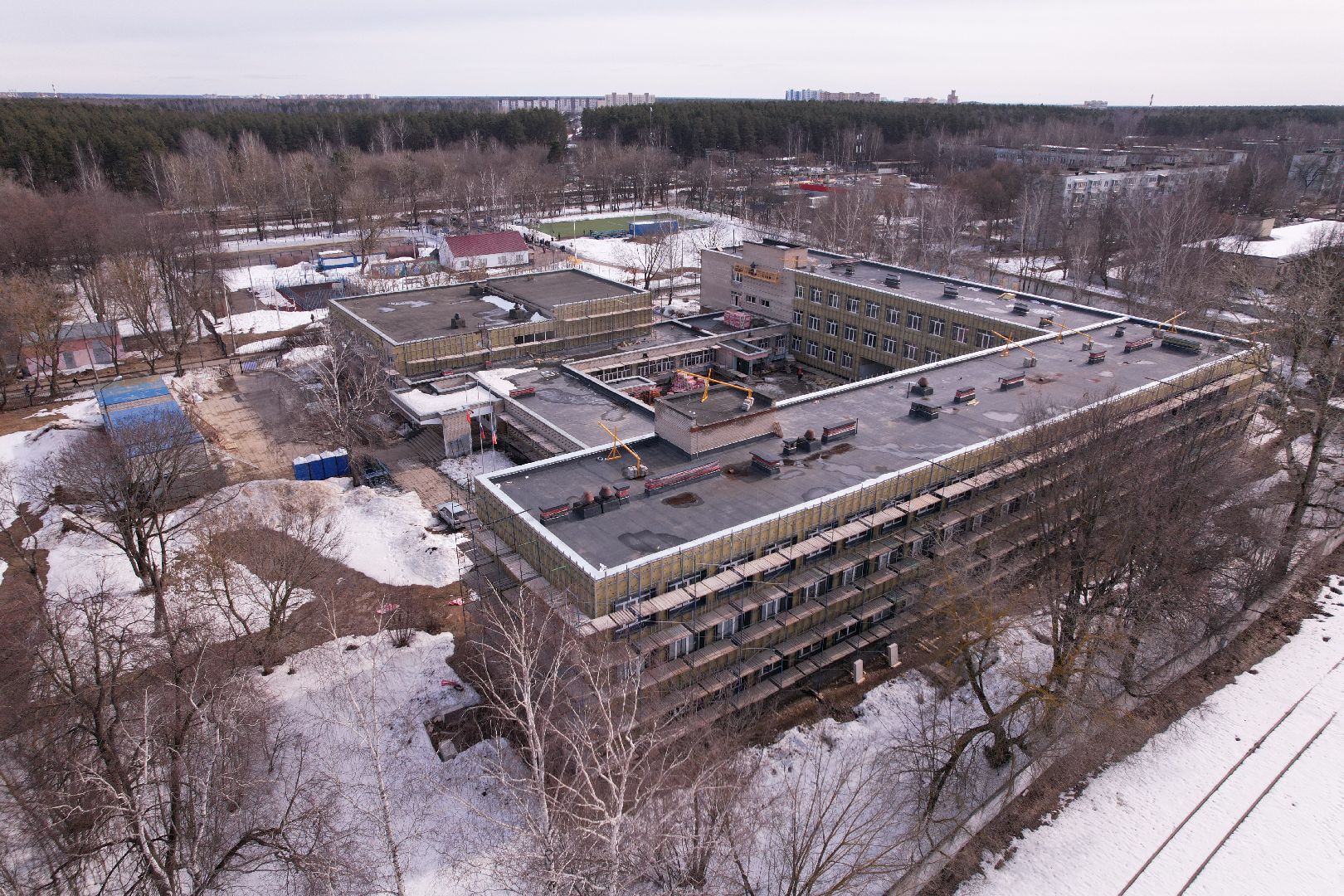 видео с коптера, школа, щёлково,