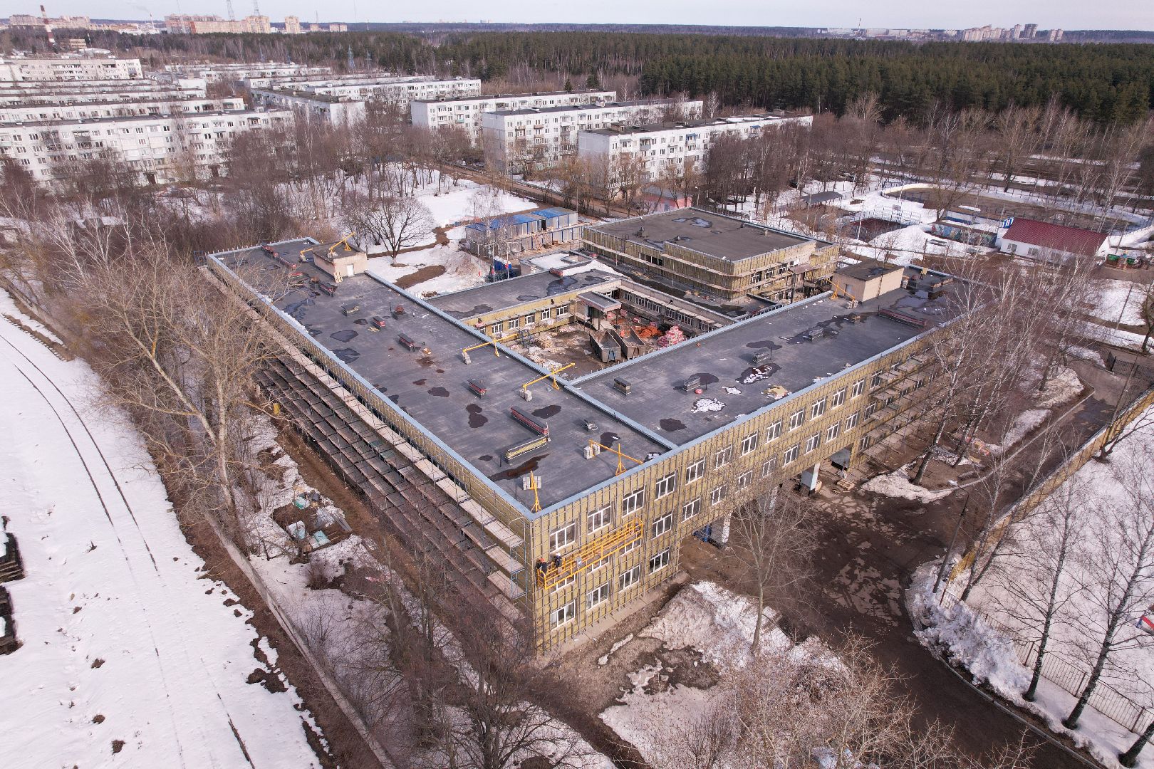 видео с коптера, школа, щёлково,