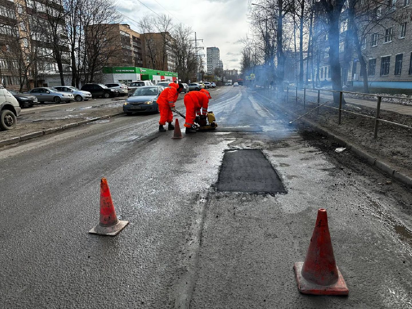 дороги подмосковья, Ремонт, ямы, ямочный ремонт,