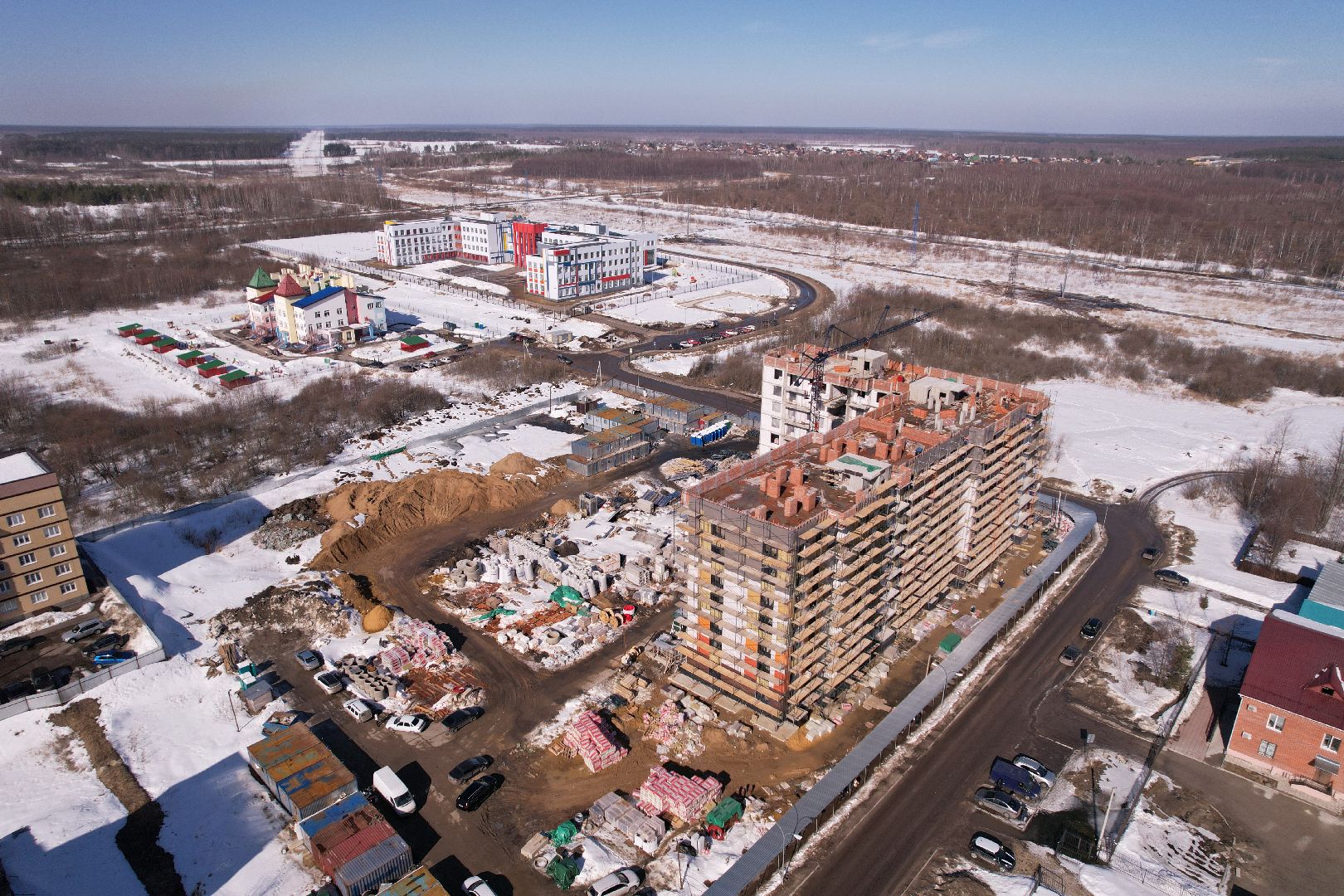 шатура, видео с коптера, строительство, расселение аварийного жилья,