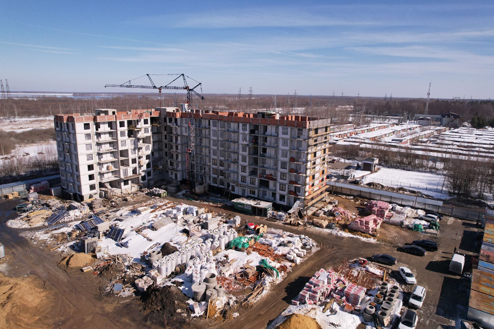 шатура, видео с коптера, строительство, расселение аварийного жилья,