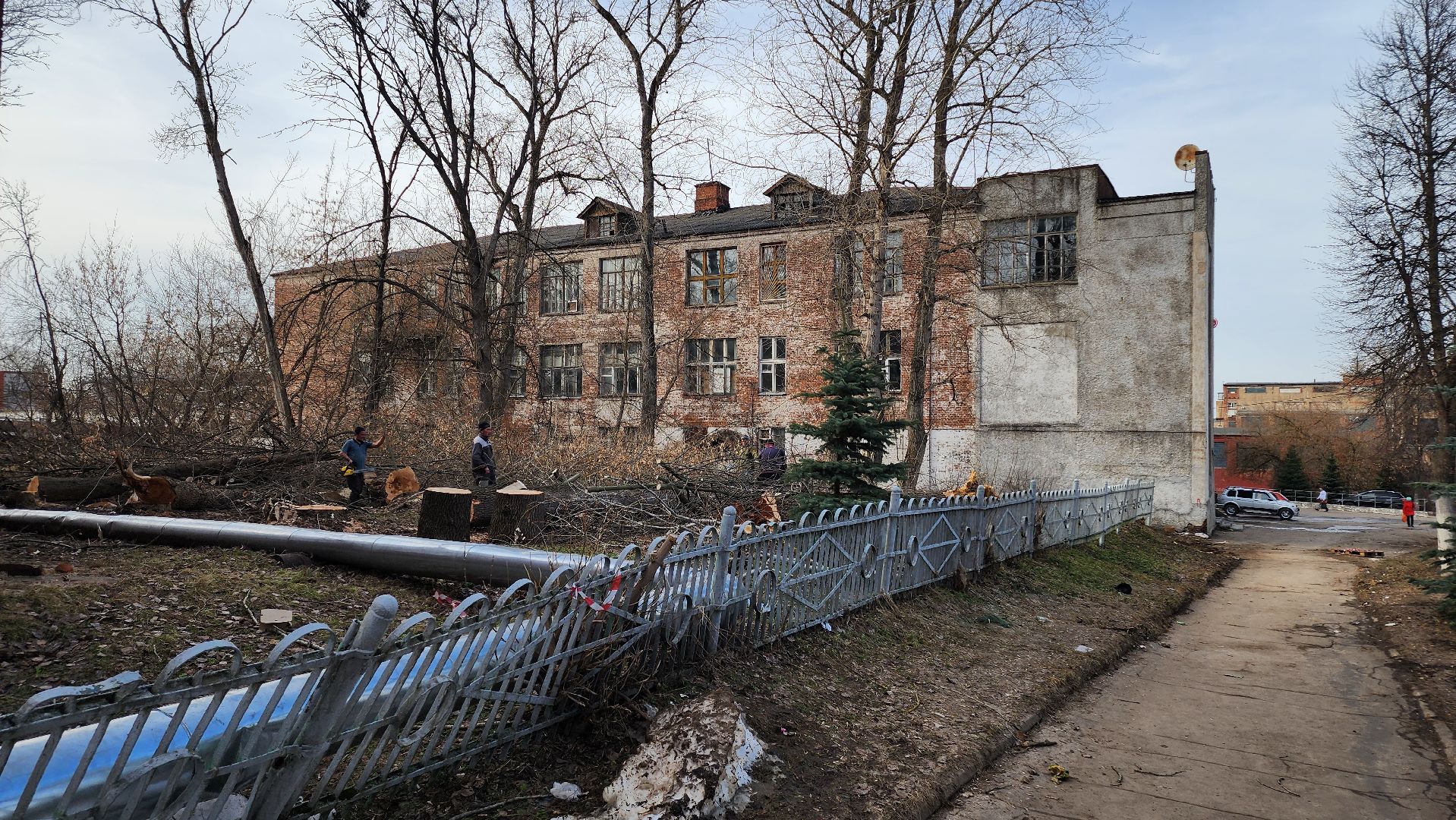 кашира, советский проспект, опиловка, аварийные деревья, тополя, дом общественных организаций, каширская грэс,