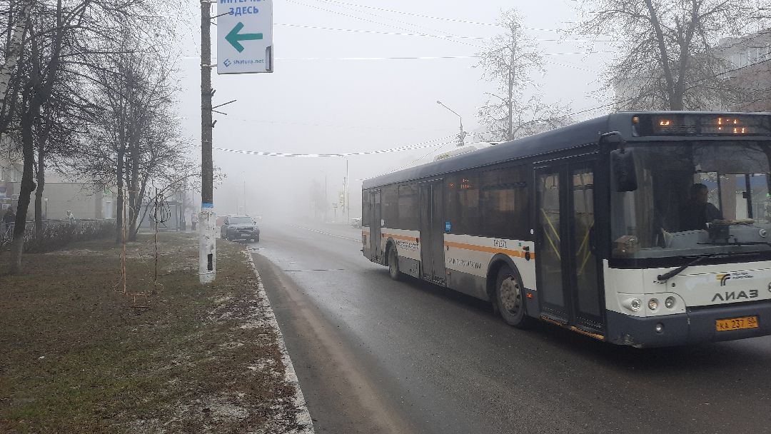 Шатура, туман, изморозь, погода, плохая видимость