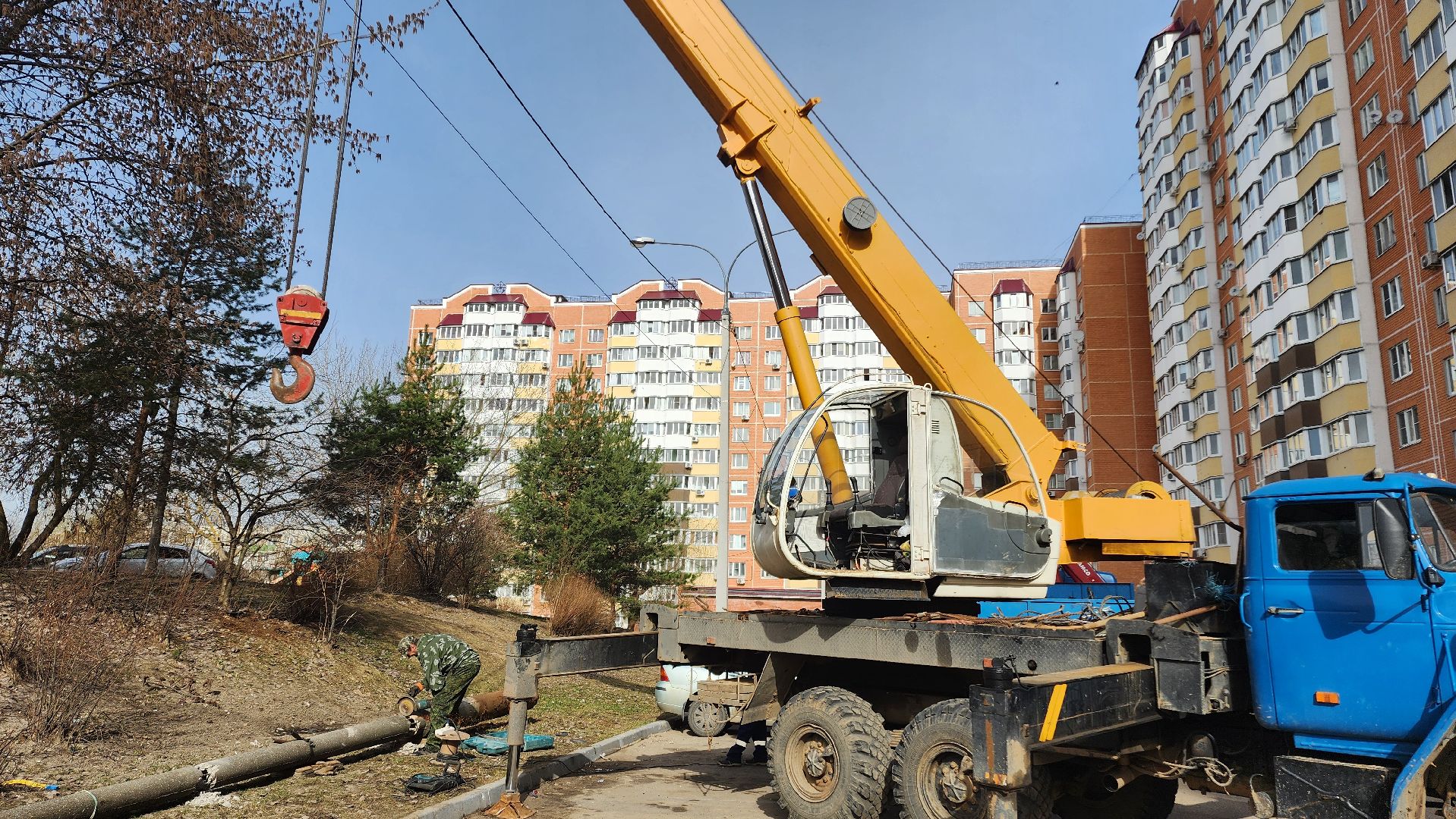 благоуйстройство, Домодедово, Подмосковье, Опора ЛЭП, демонтажные работы,
