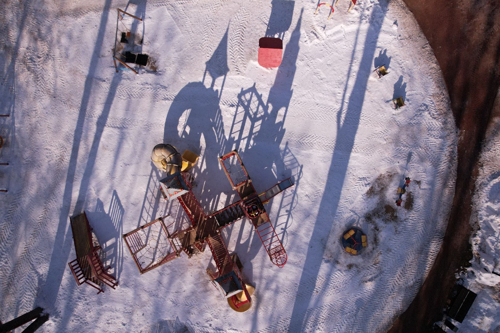 видео с коптера, парк, пруды,