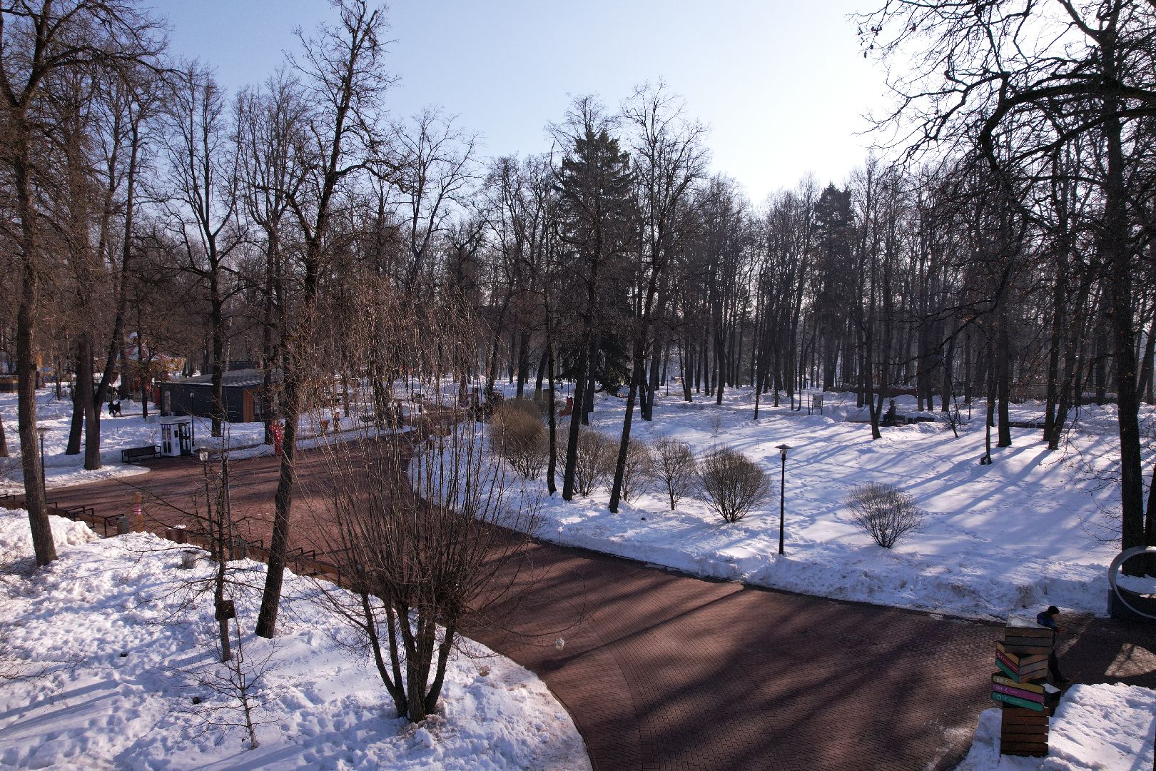 видео с коптера, парк, пруды,