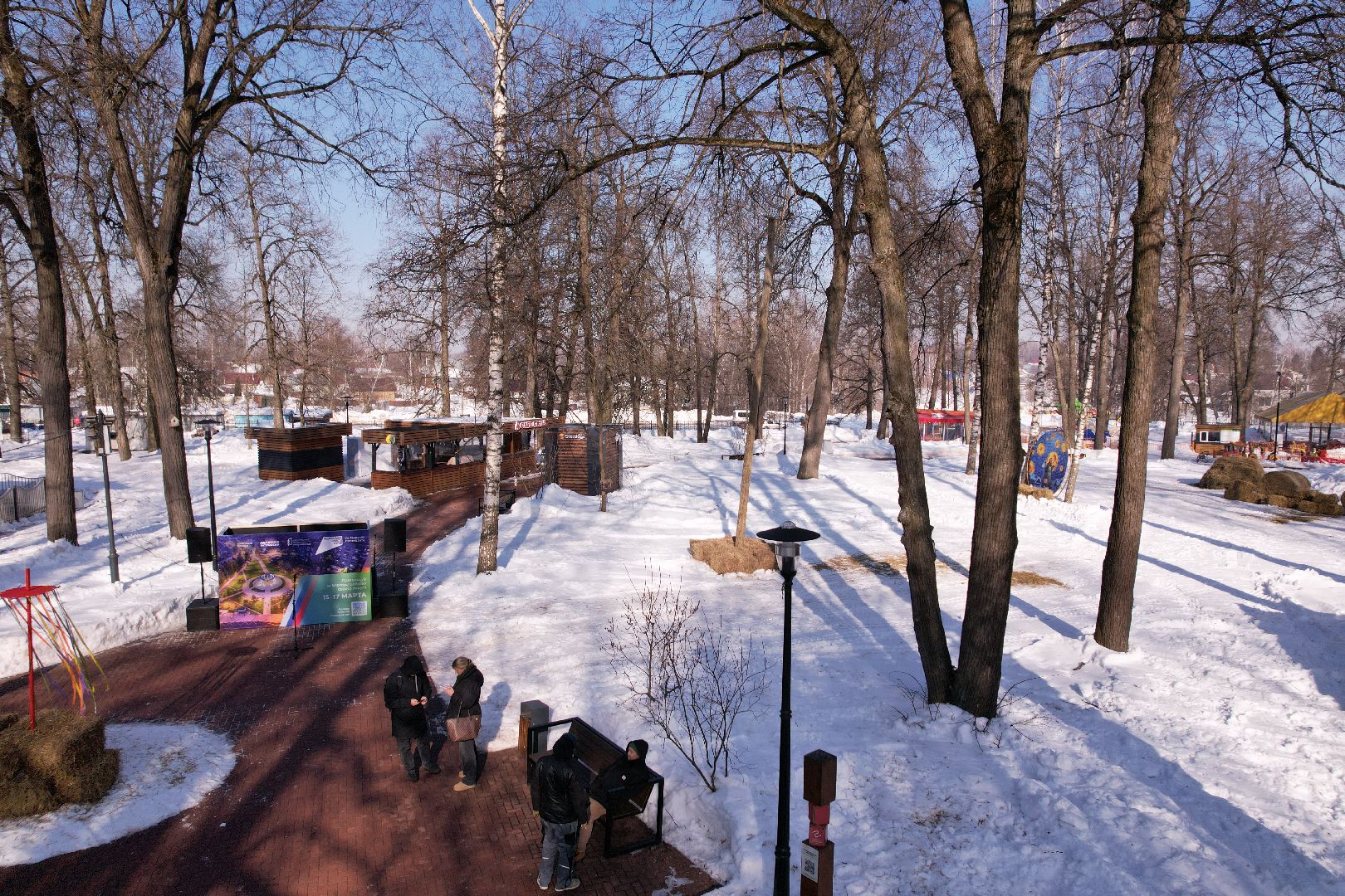 видео с коптера, парк, пруды,