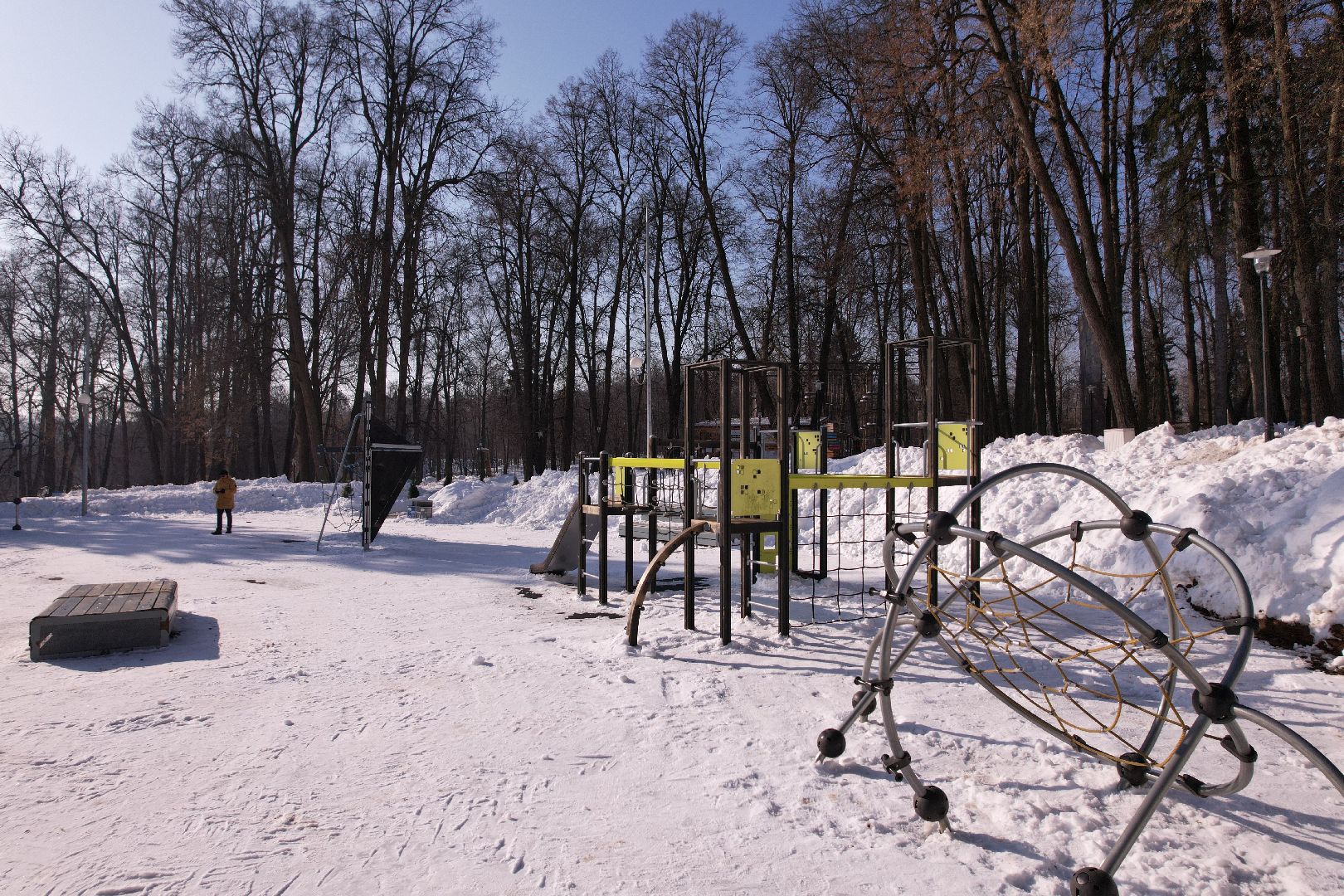 видео с коптера, парк, пруды,