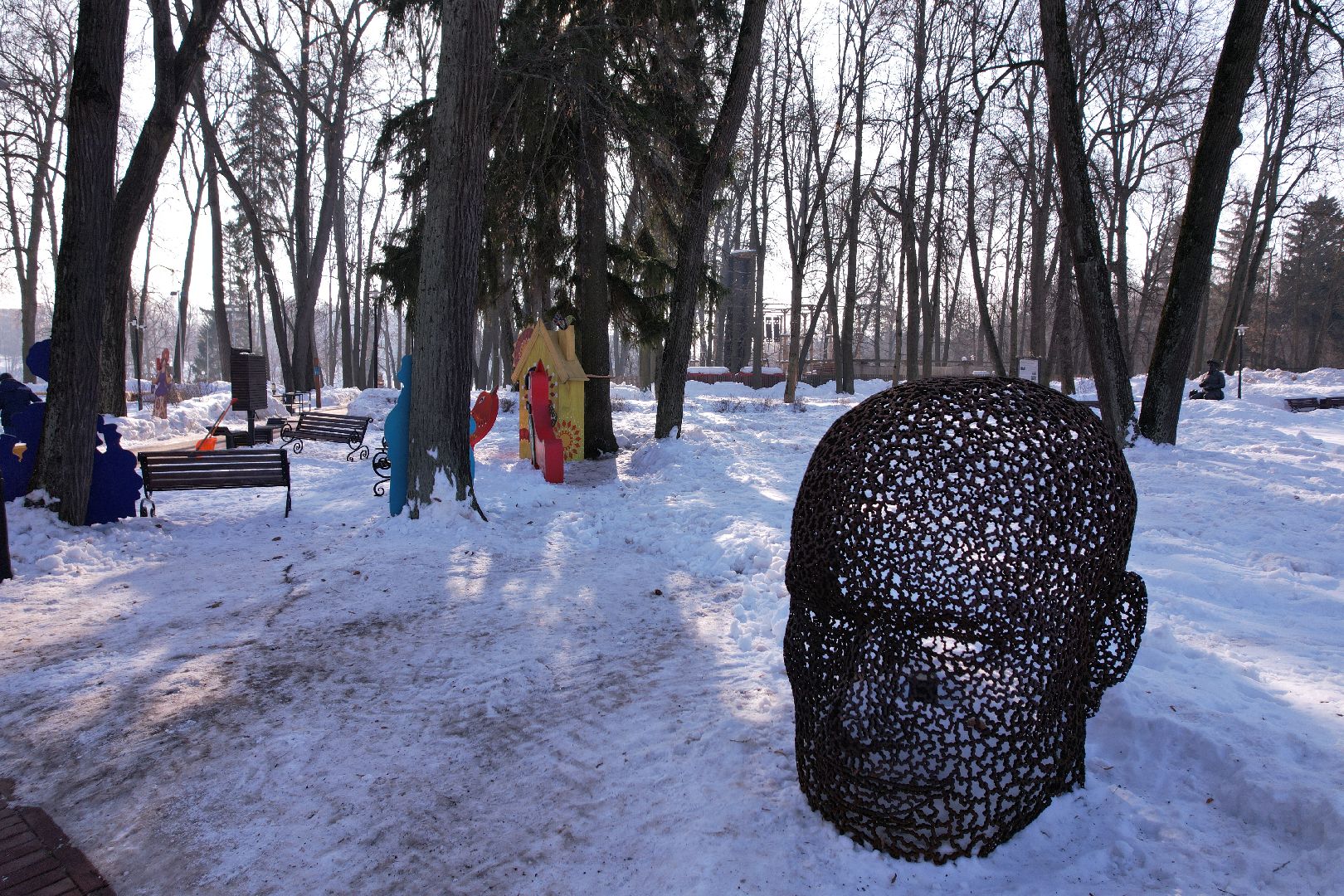 видео с коптера, парк, пруды,