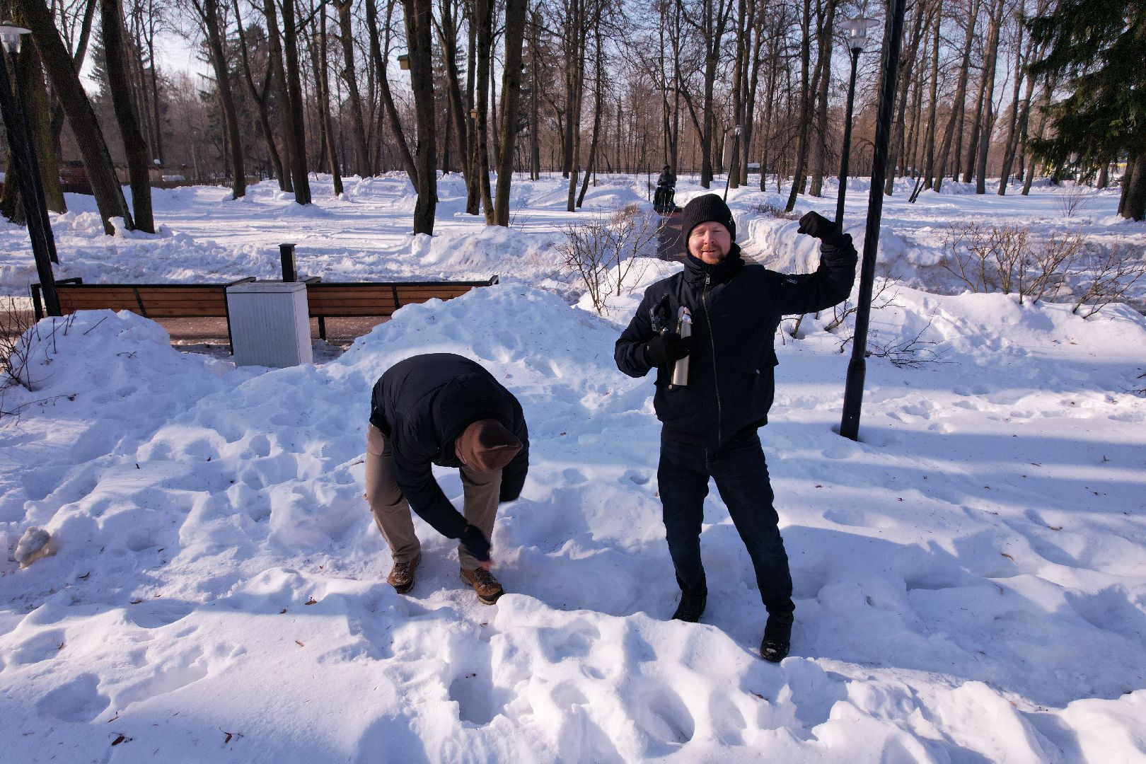 видео с коптера, парк, пруды,