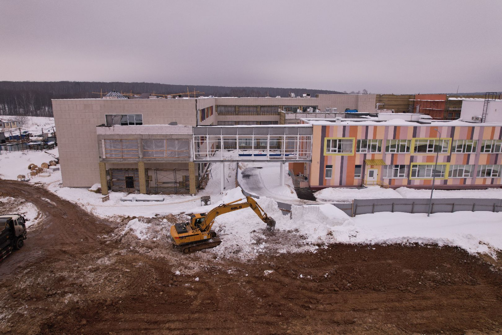 видео с коптера, фасад, школа, ступино,