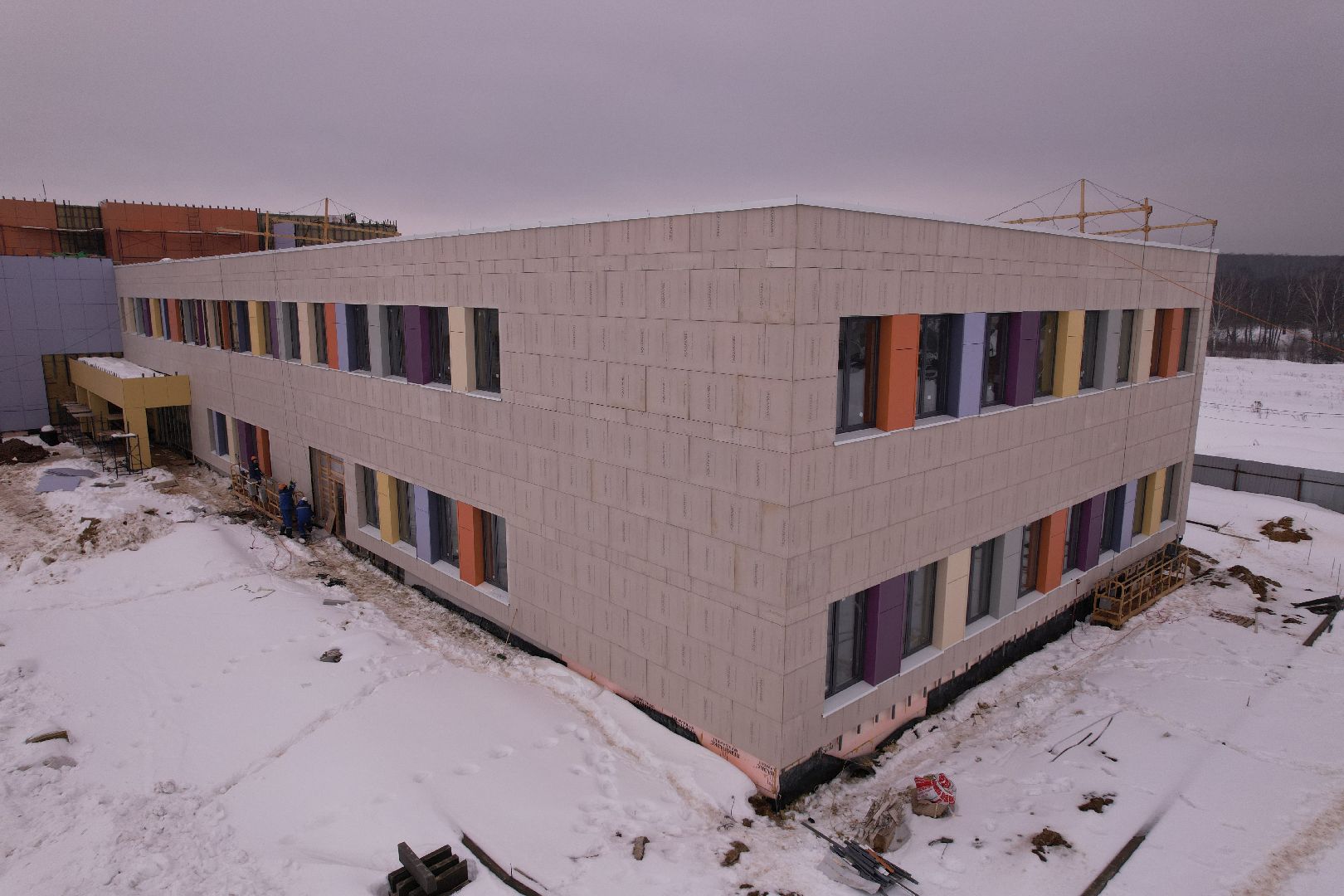 видео с коптера, фасад, школа, ступино,