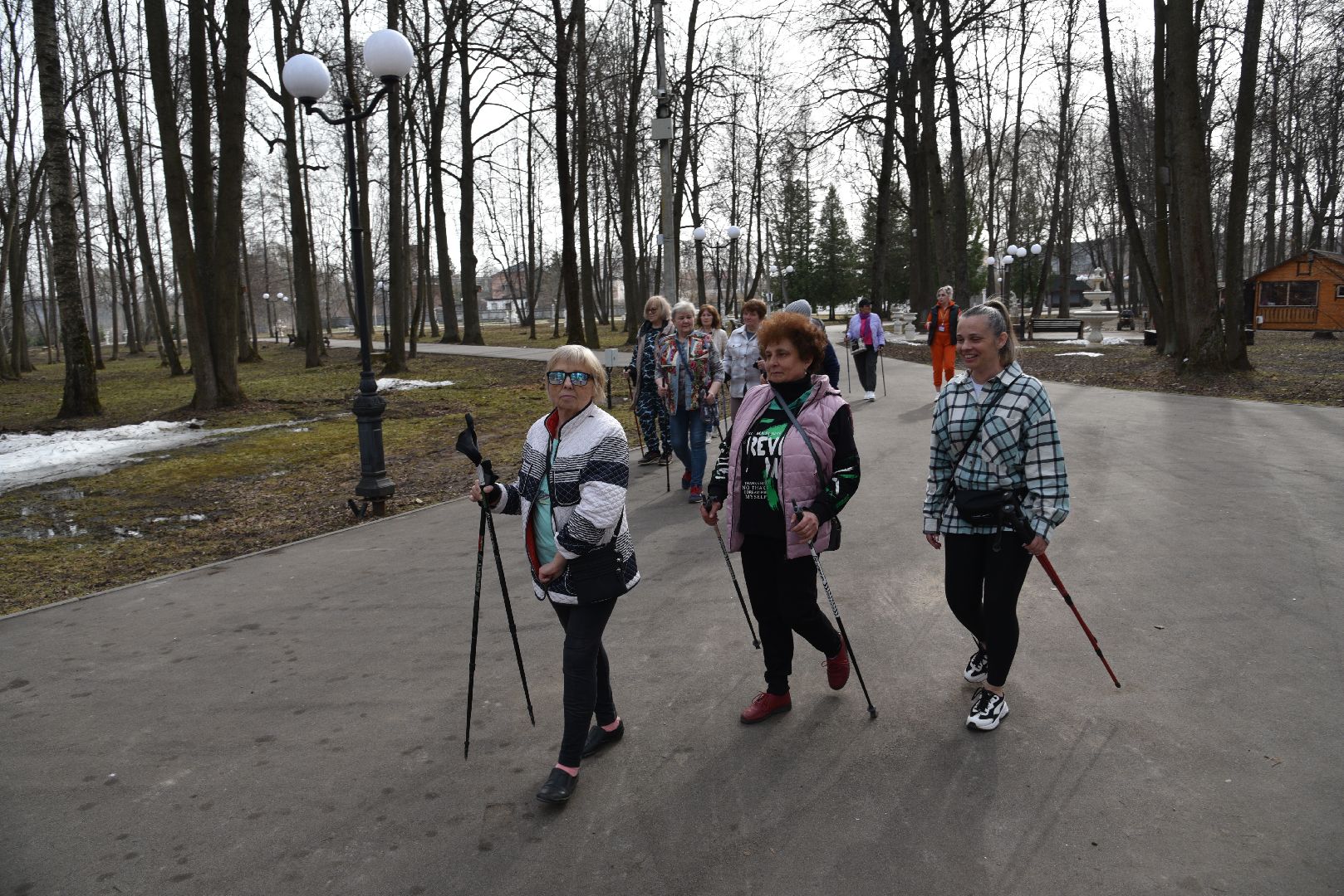 лотошино, лотошинский парк, активное долголетие, скандинавская ходьба,