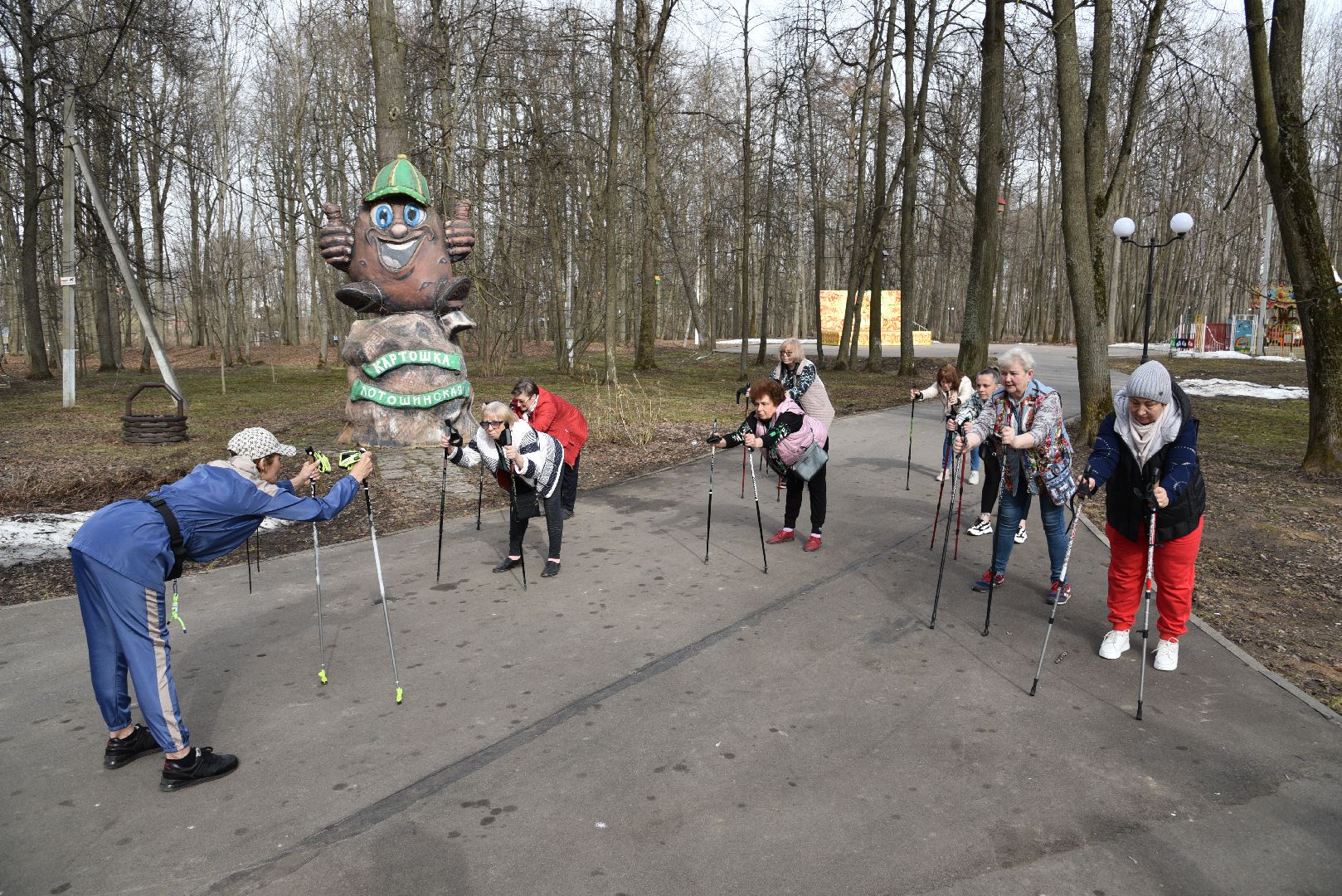лотошино, лотошинский парк, активное долголетие, скандинавская ходьба,