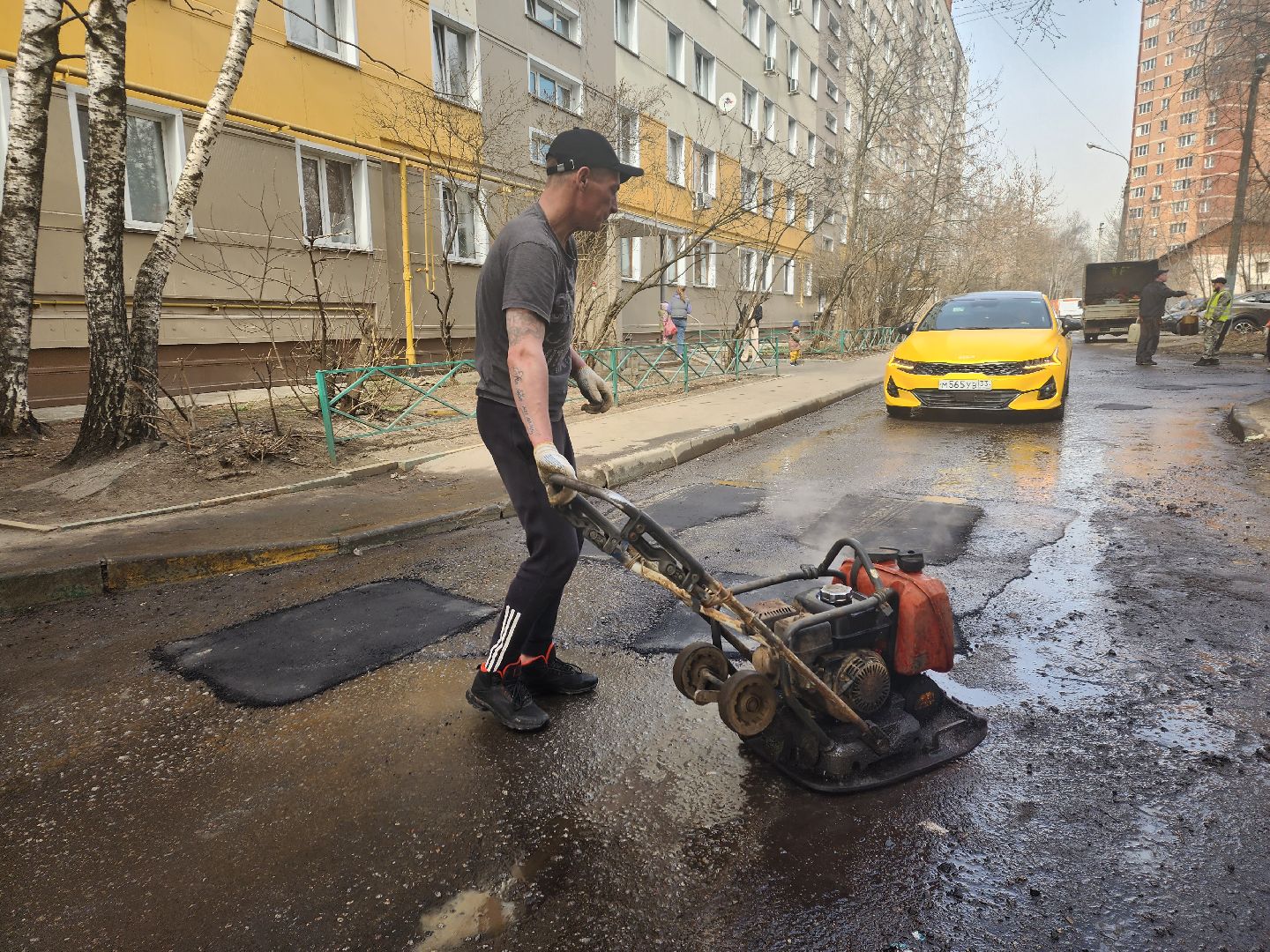 пушкино, ямочный ремонт, благоустойство, дворовая территория,