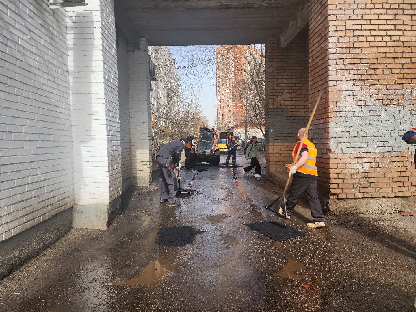 пушкино, ямочный ремонт, благоустойство, дворовая территория,