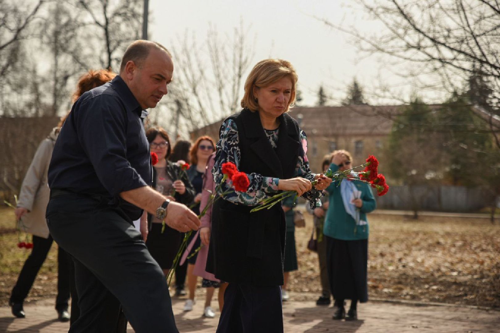 Бронницы, Памятник Пушкину, Возложение цветов, 25 лет памятнику Пушкина, Мемориальный парк Пушкина,