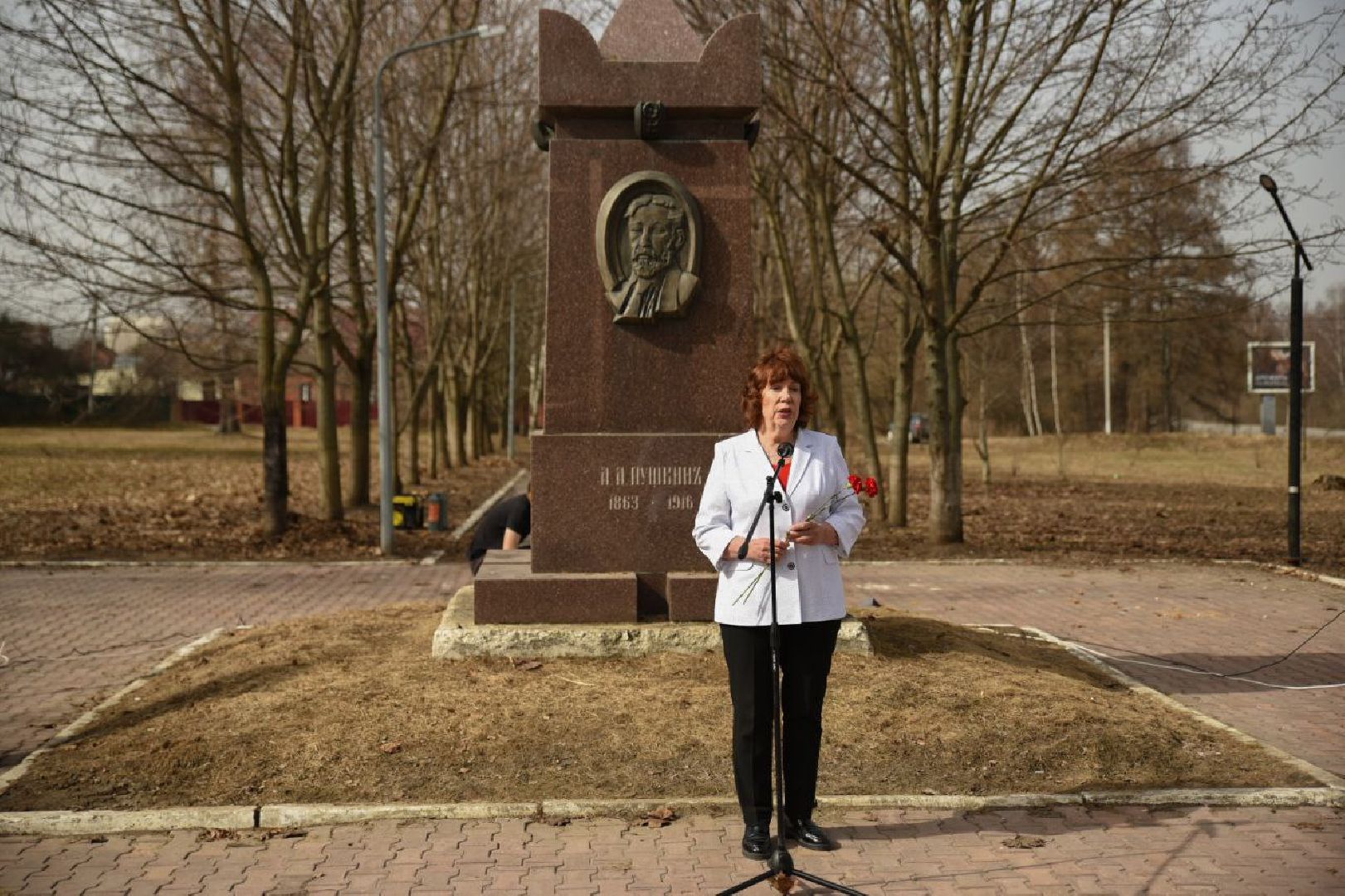 Бронницы, Памятник Пушкину, Возложение цветов, 25 лет памятнику Пушкина, Мемориальный парк Пушкина,