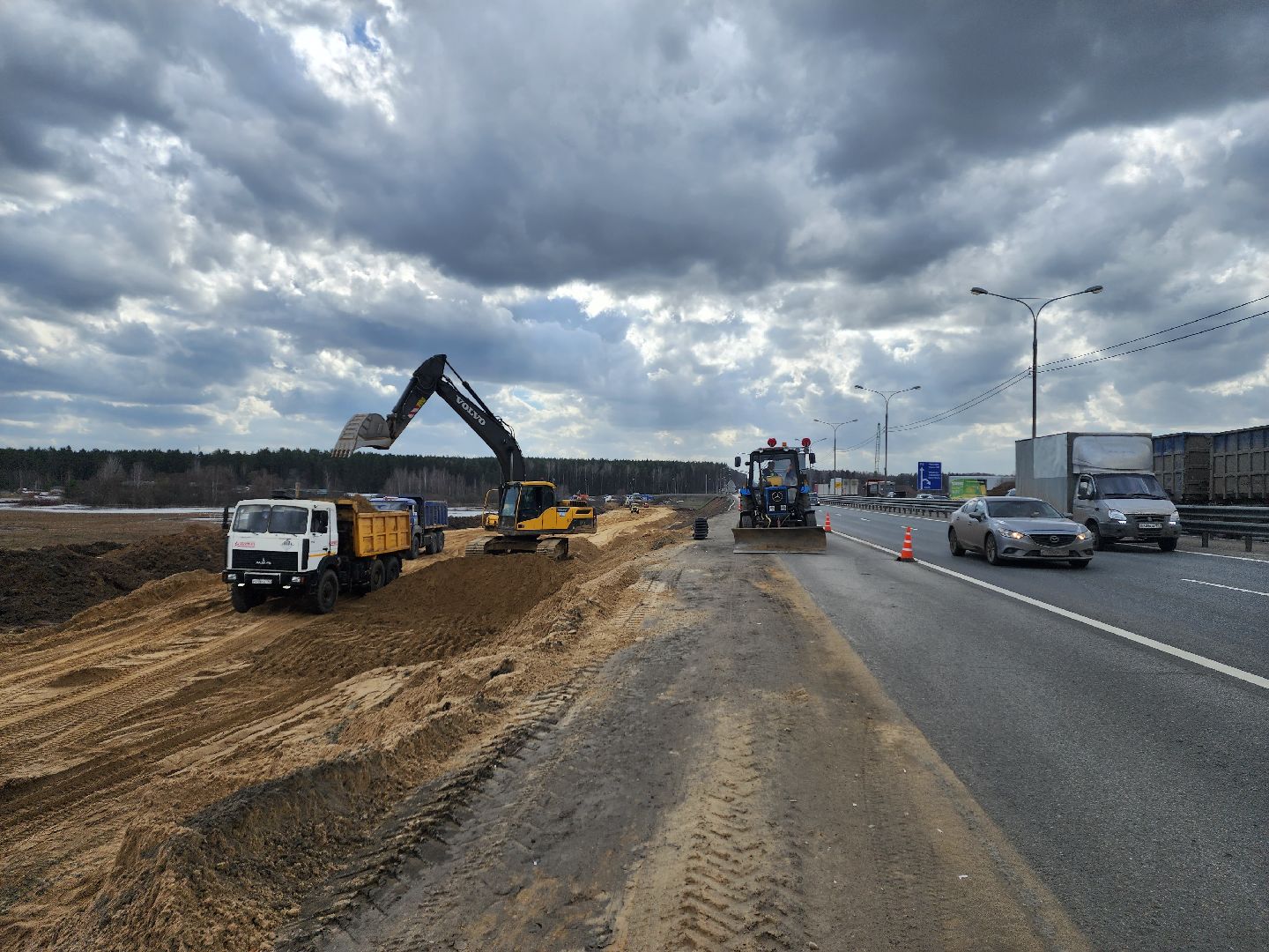пушкино, дорожное движение, трасса, реконструкция, дорожные работы,
