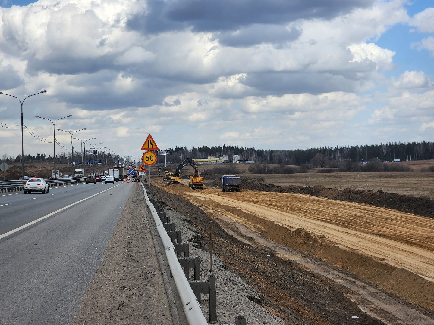пушкино, дорожное движение, трасса, реконструкция, дорожные работы,