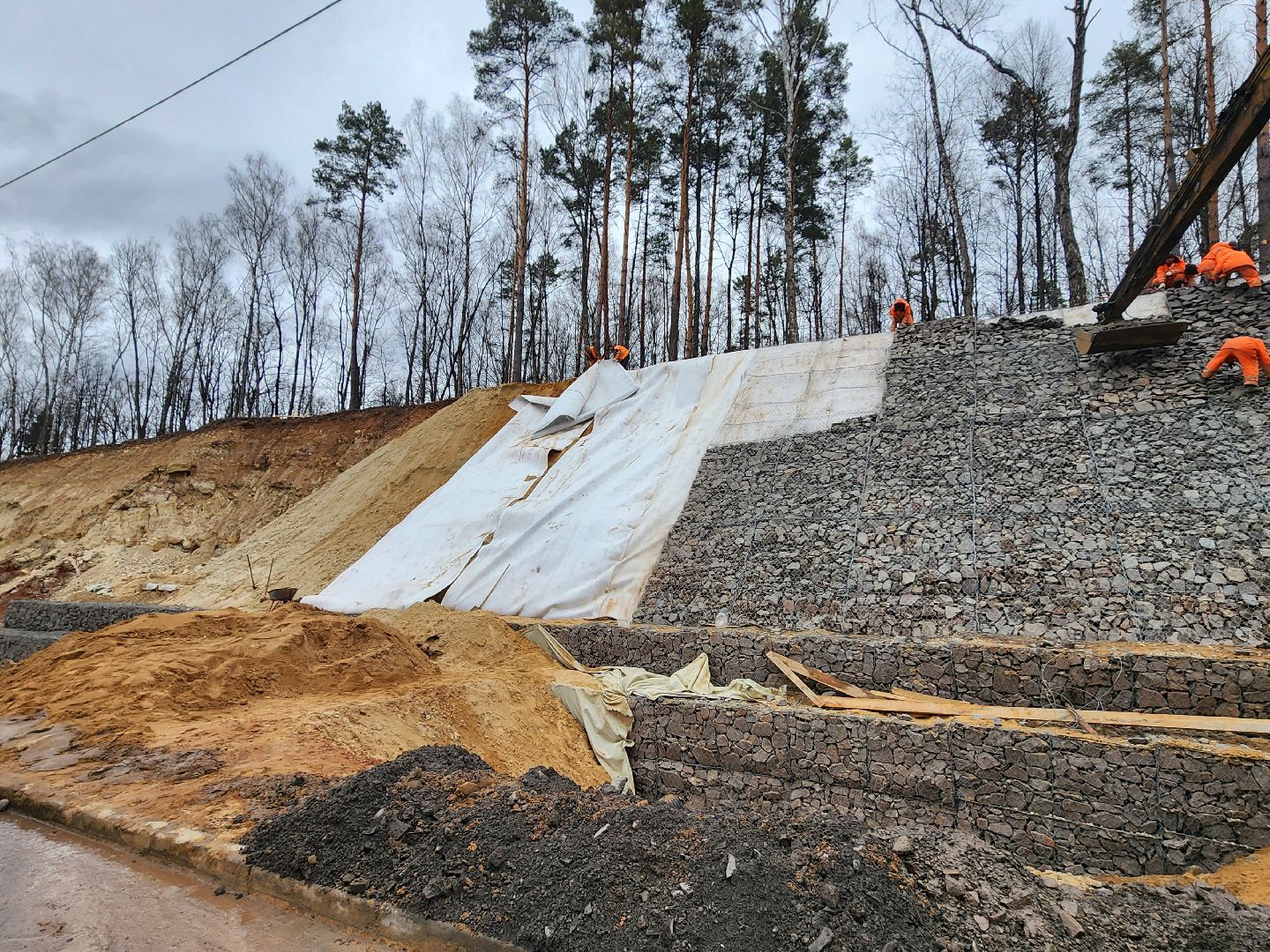 серпухов, строительство дорог, автобан, габион, трасса А108,