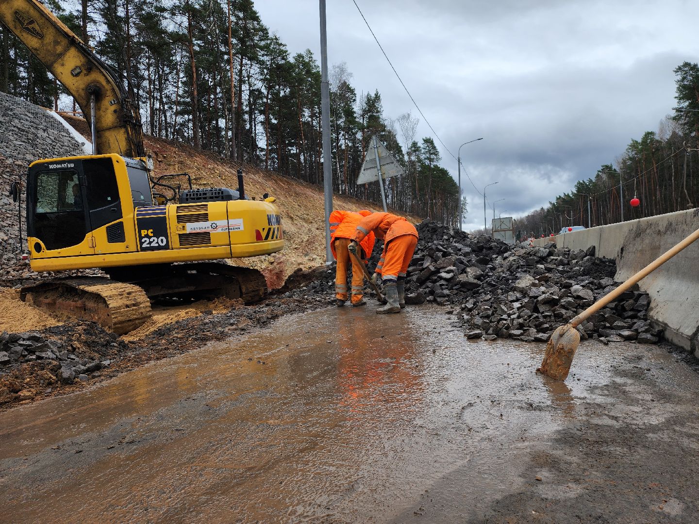 серпухов, строительство дорог, автобан, габион, трасса А108,