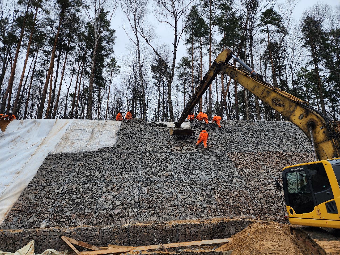 серпухов, строительство дорог, автобан, габион, трасса А108,