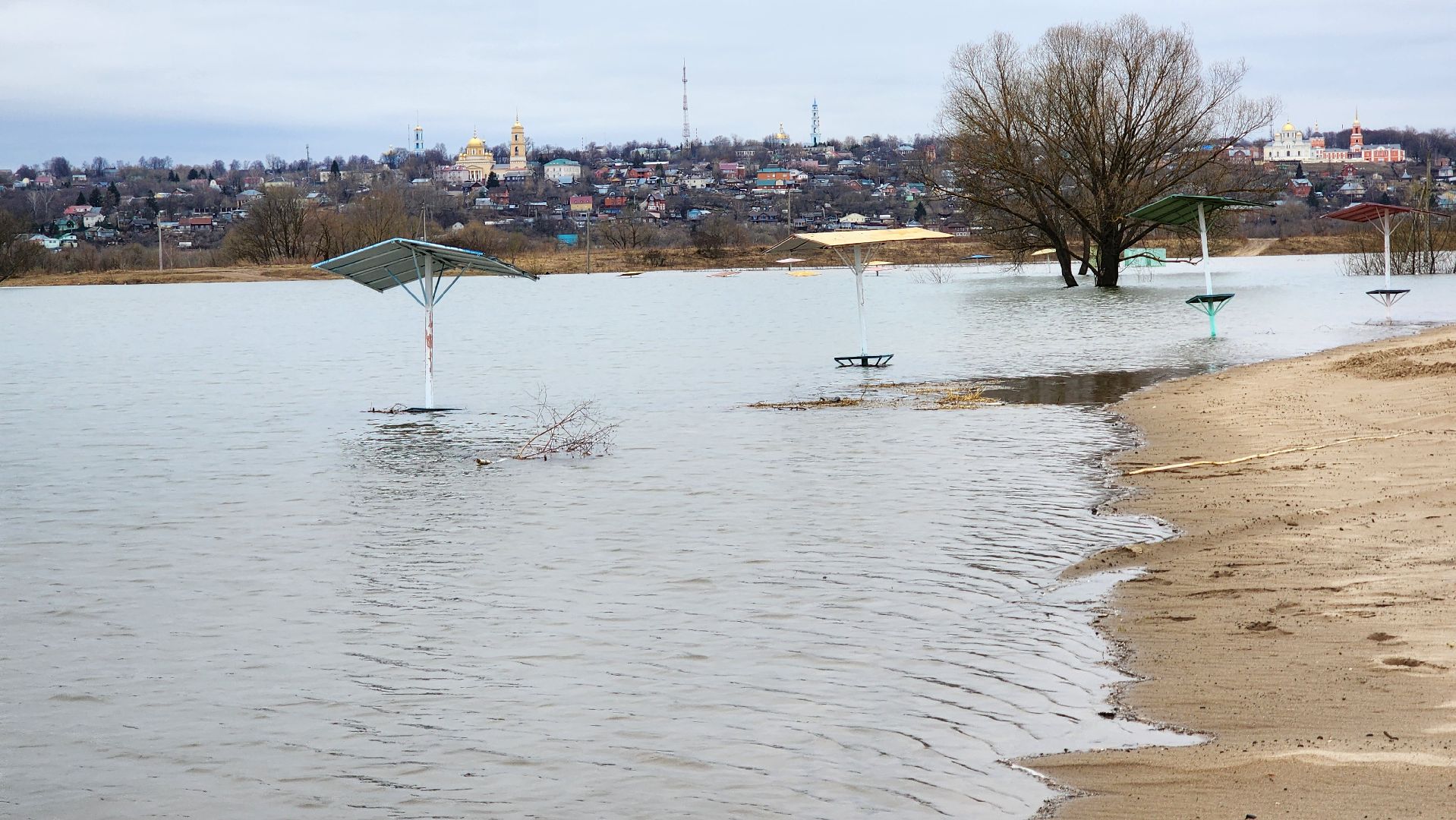 Природа подмосковья, весенний паводок, ступино,