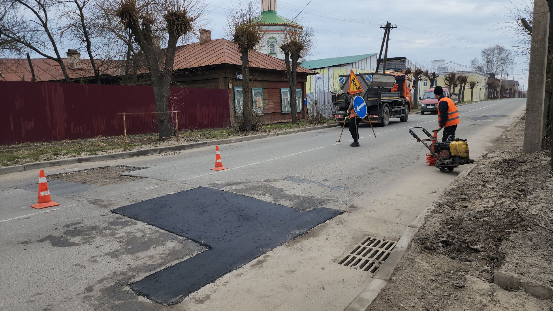 серпухов, улица карла маркса, ремонт дороги, комбинат благоустройства, асфальт,