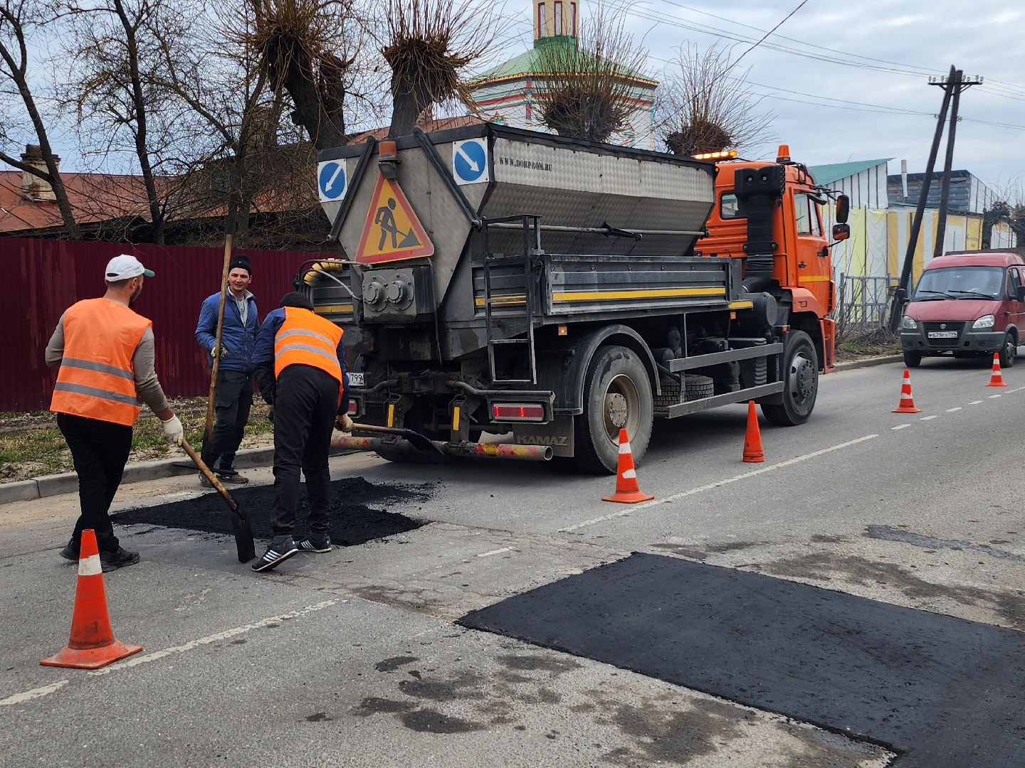 серпухов, улица карла маркса, ремонт дороги, комбинат благоустройства, асфальт,