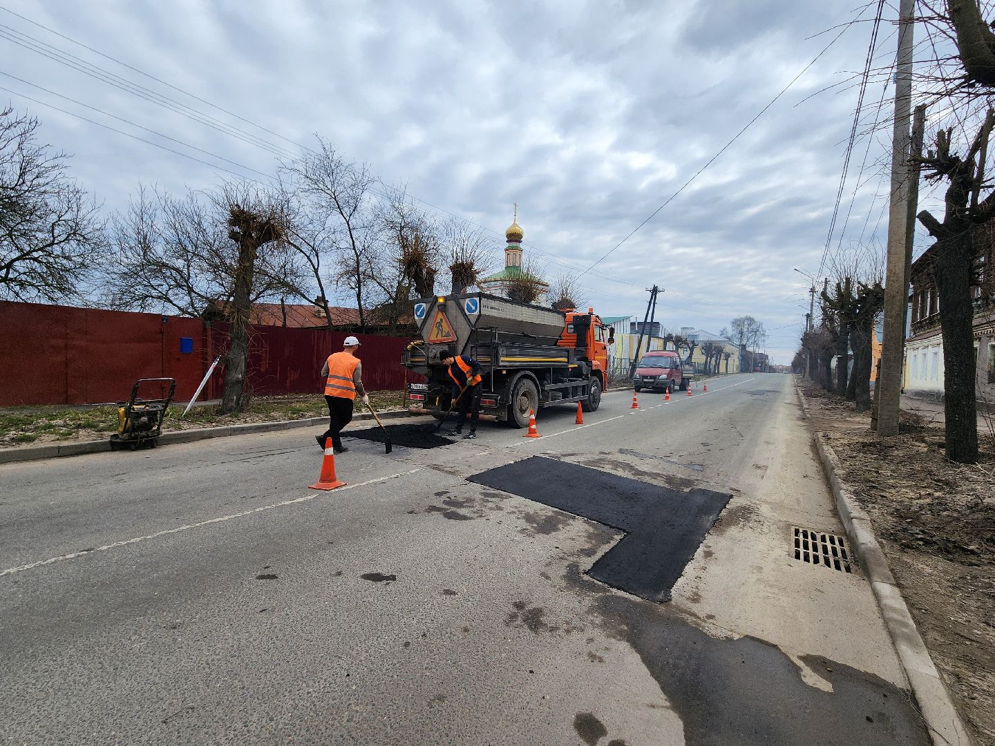 серпухов, улица карла маркса, ремонт дороги, комбинат благоустройства, асфальт,
