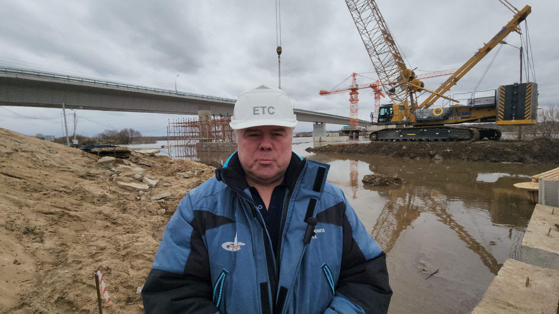 серпухов, мост через оку, строительство моста, паводок на оке, трасса М2,