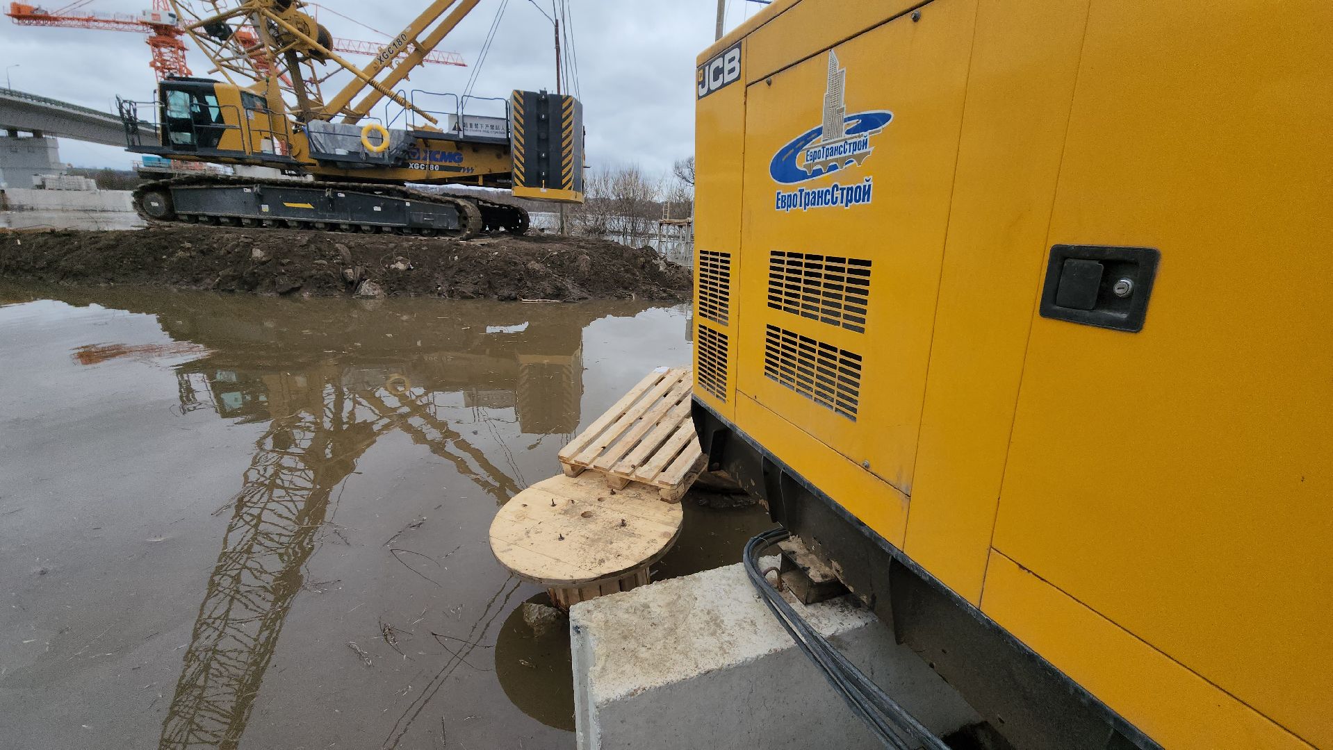 серпухов, мост через оку, строительство моста, паводок на оке, трасса М2,