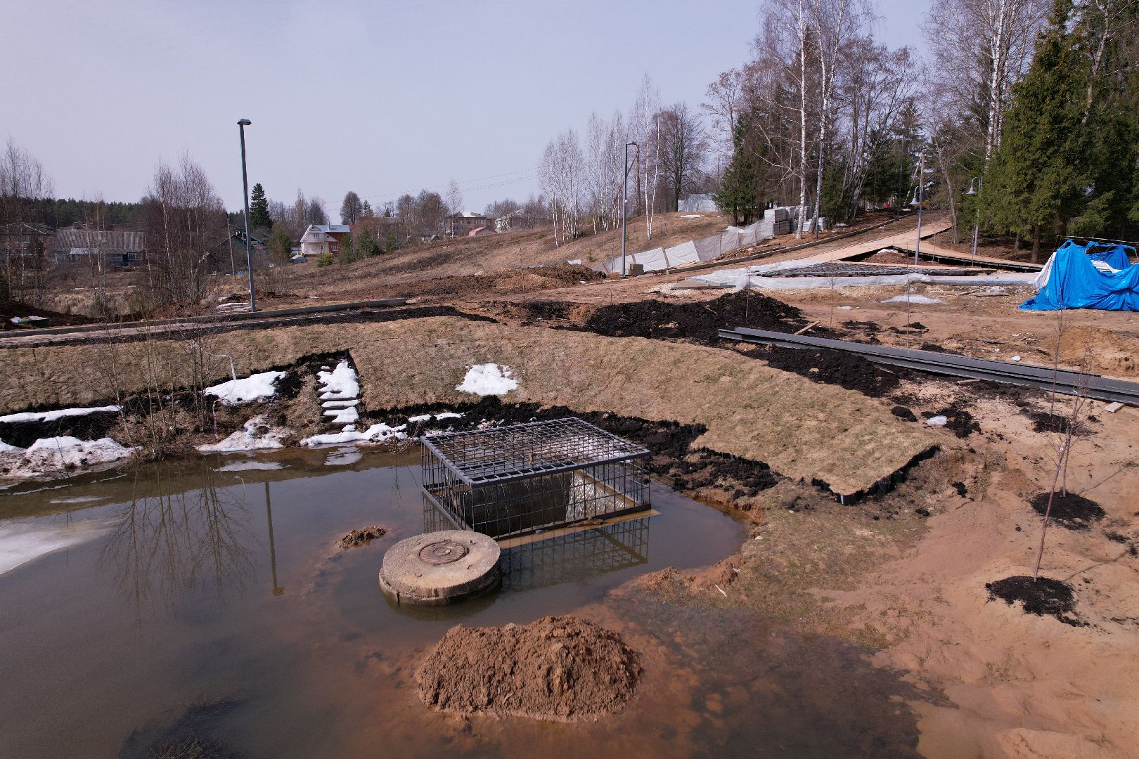 видео с коптера, плотина, благоустройство,