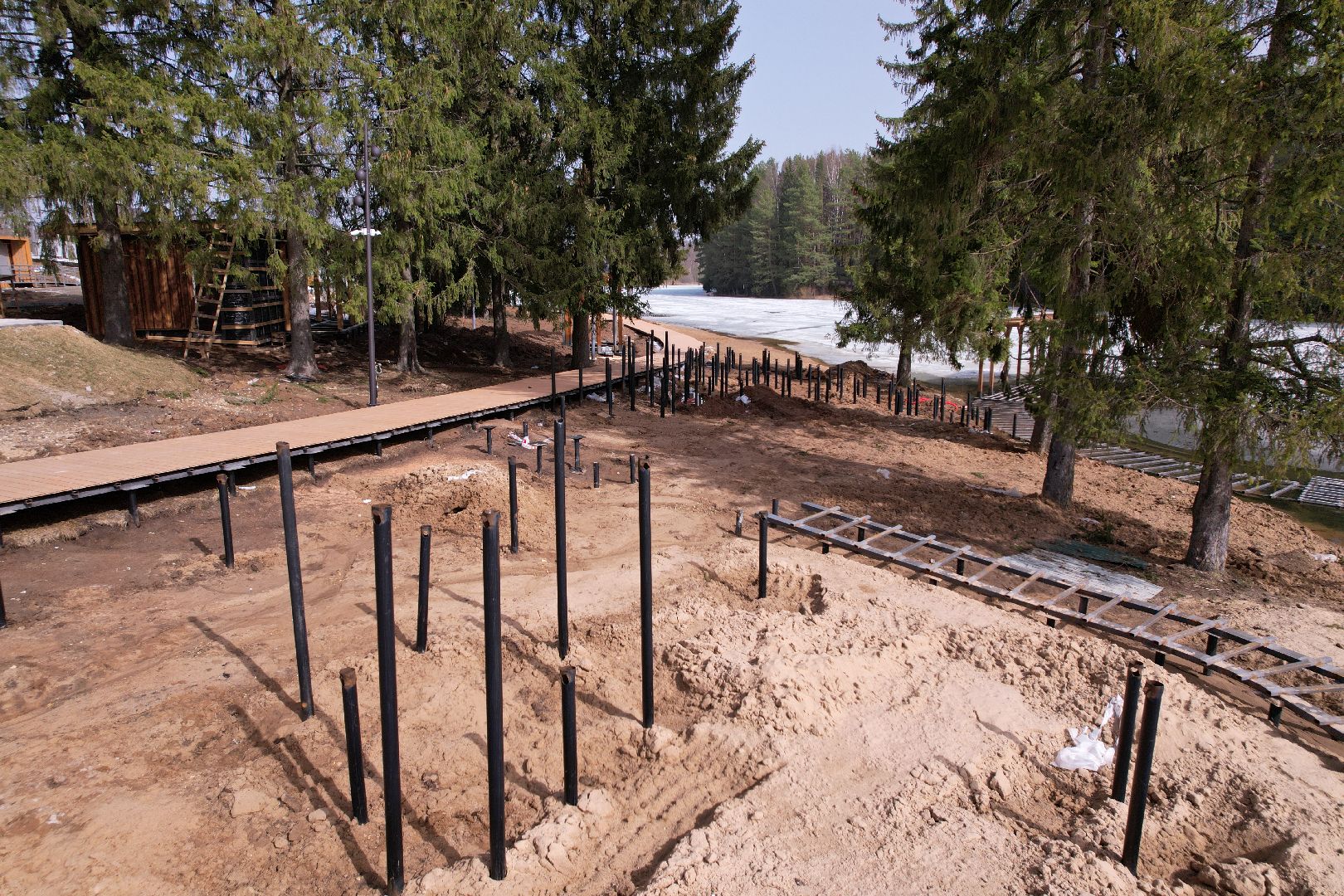 видео с коптера, плотина, благоустройство,