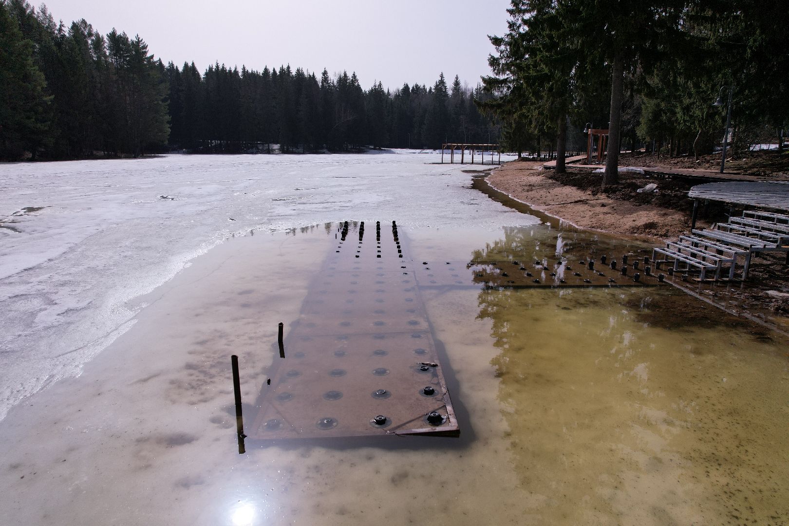 видео с коптера, плотина, благоустройство,