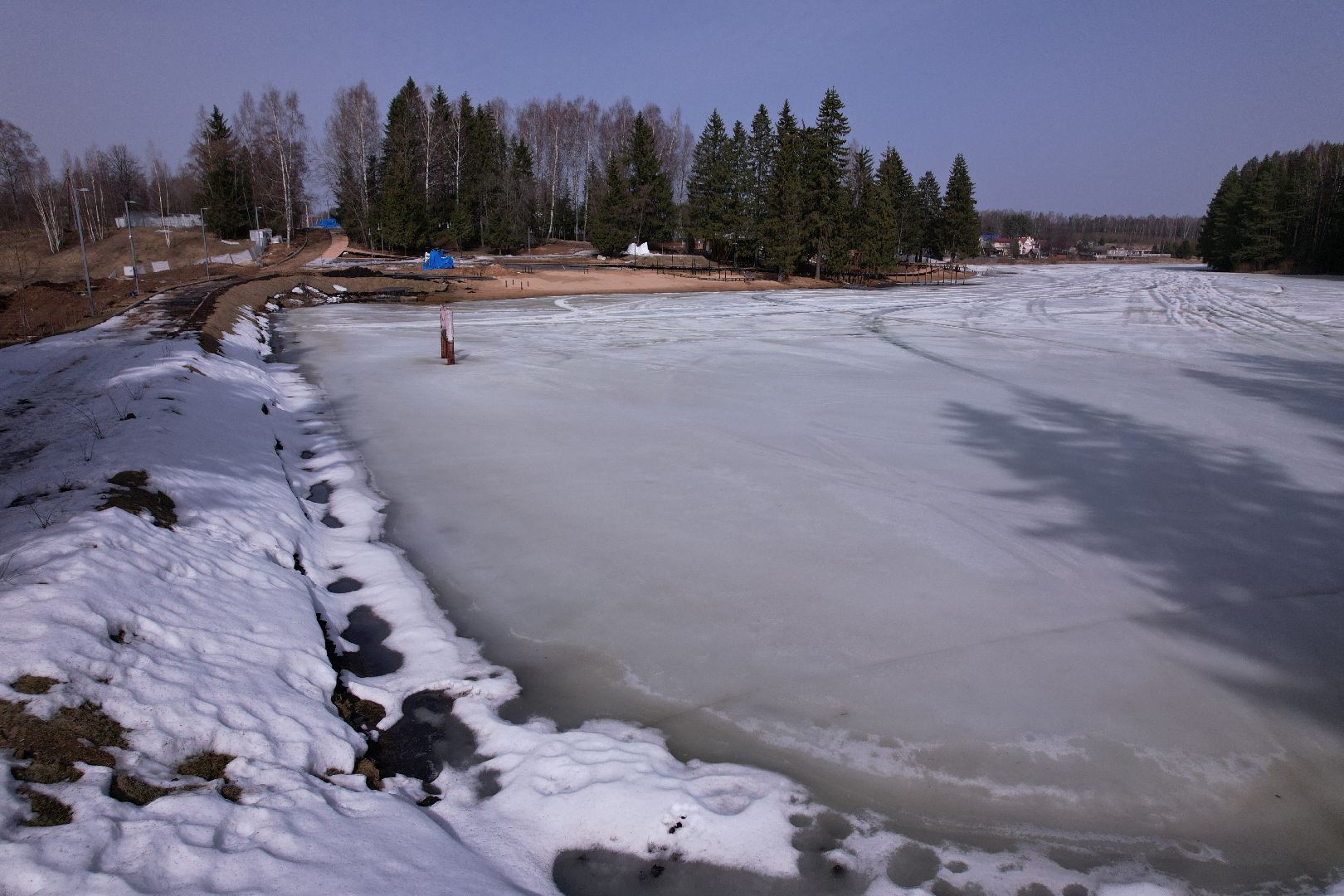 видео с коптера, плотина, благоустройство,