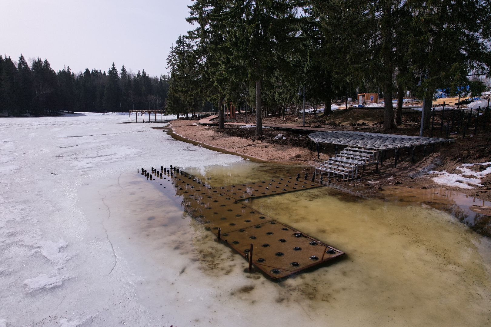видео с коптера, плотина, благоустройство,
