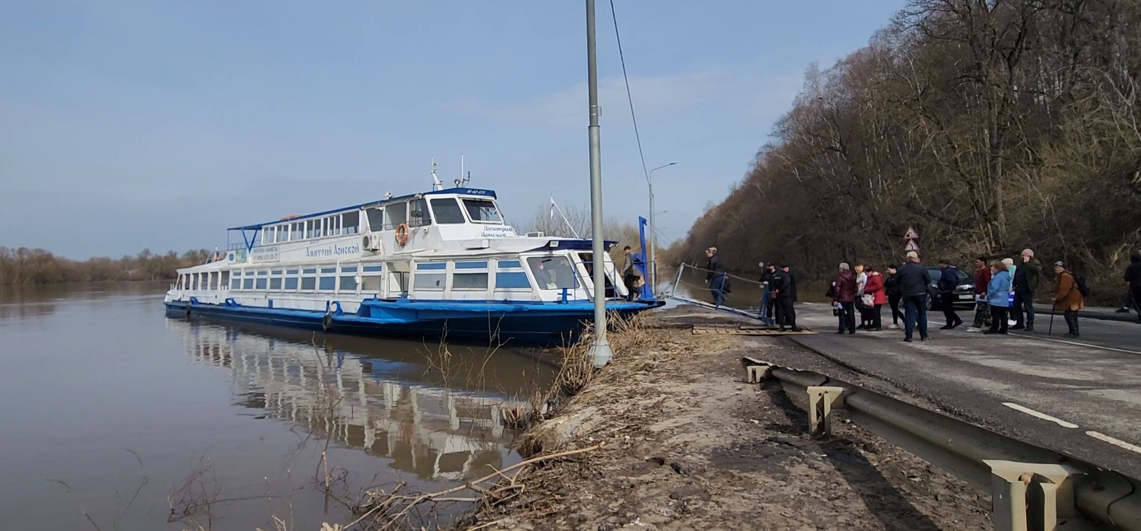 Коломна, Озеры, паводок, разлив реки, теплоход,