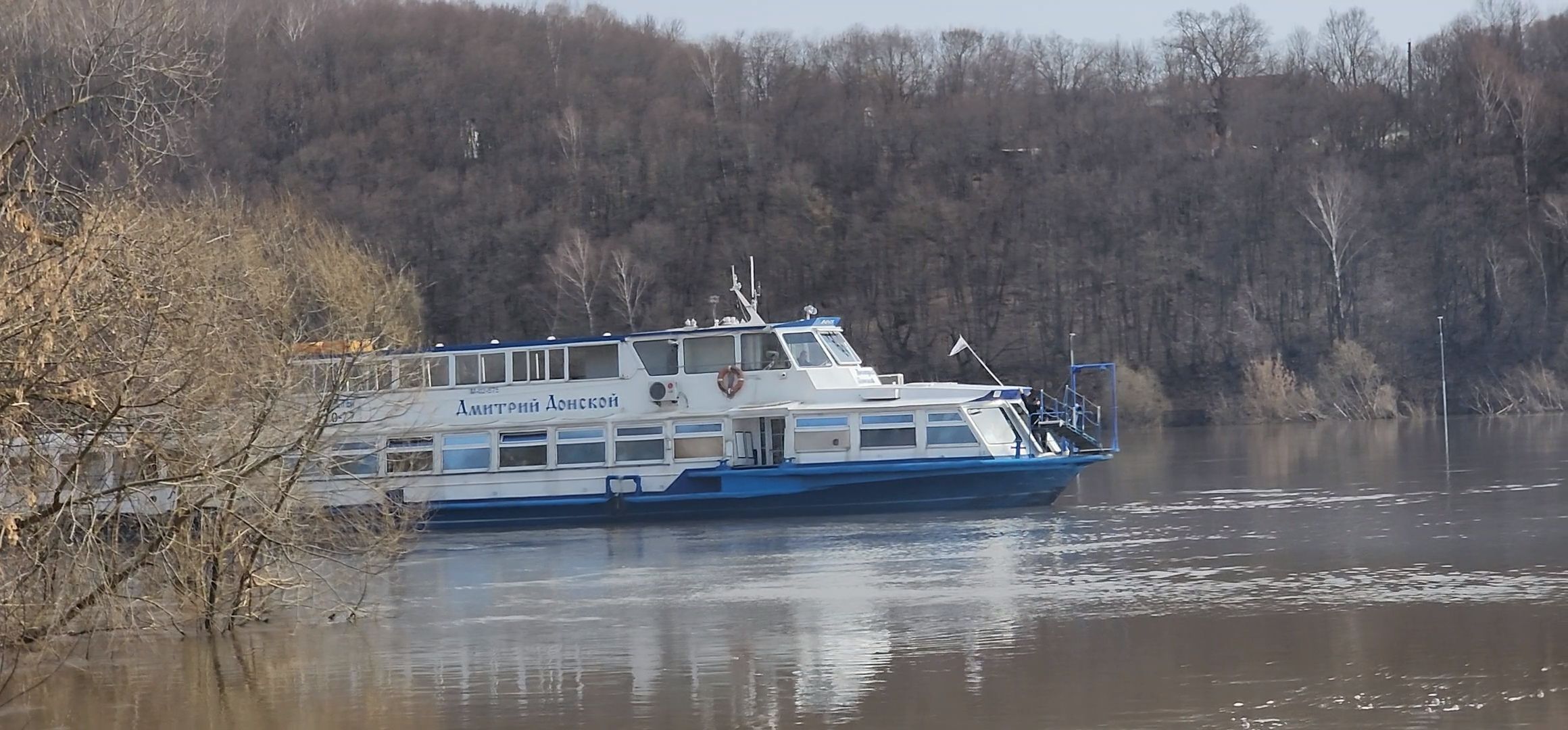 Коломна, Озеры, паводок, разлив реки, теплоход,