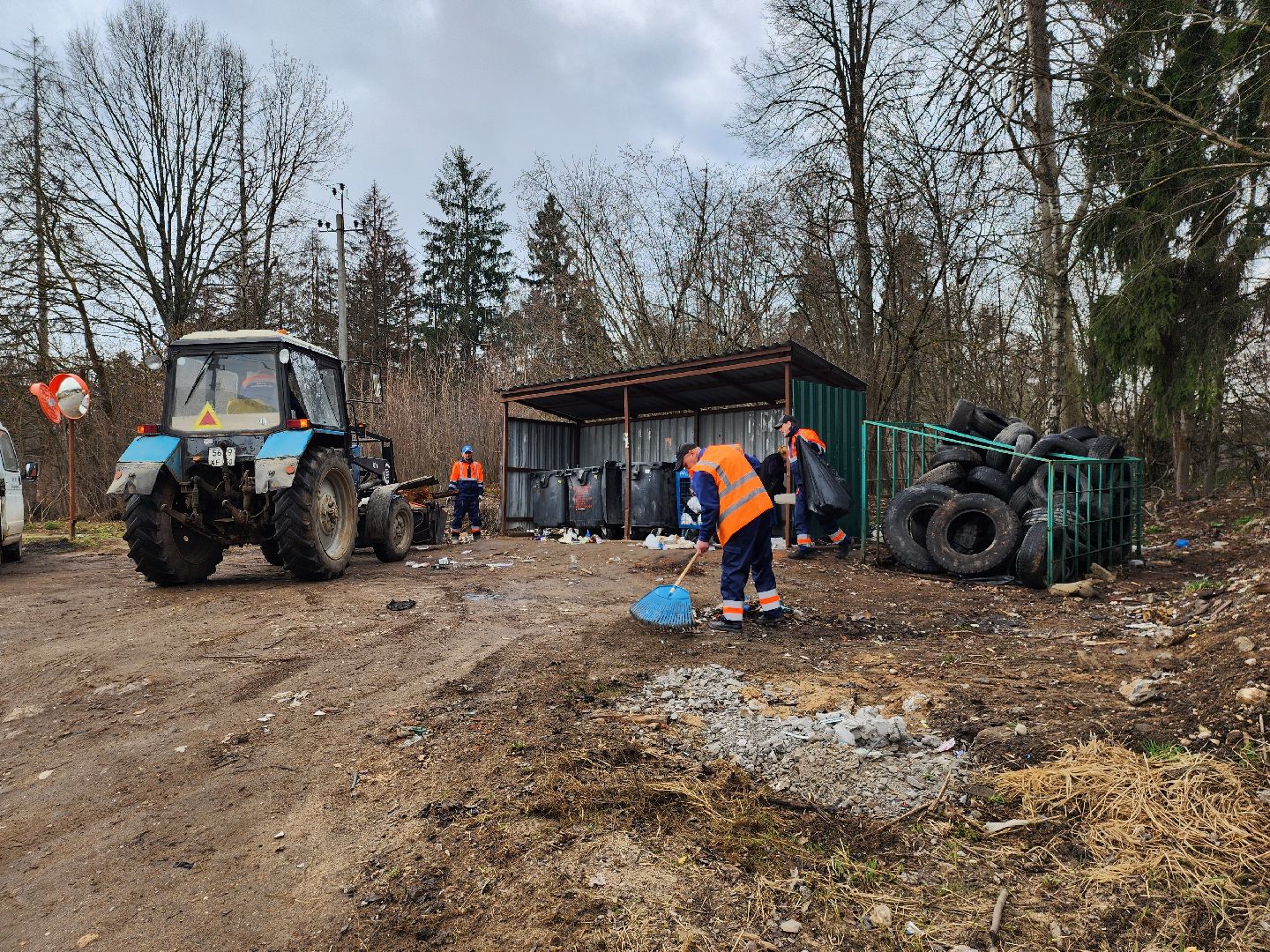 благоустойство, тучково, Пункт приема шин, контейнерная площадка, вывоз мусора, руза, рузский городской округ,
