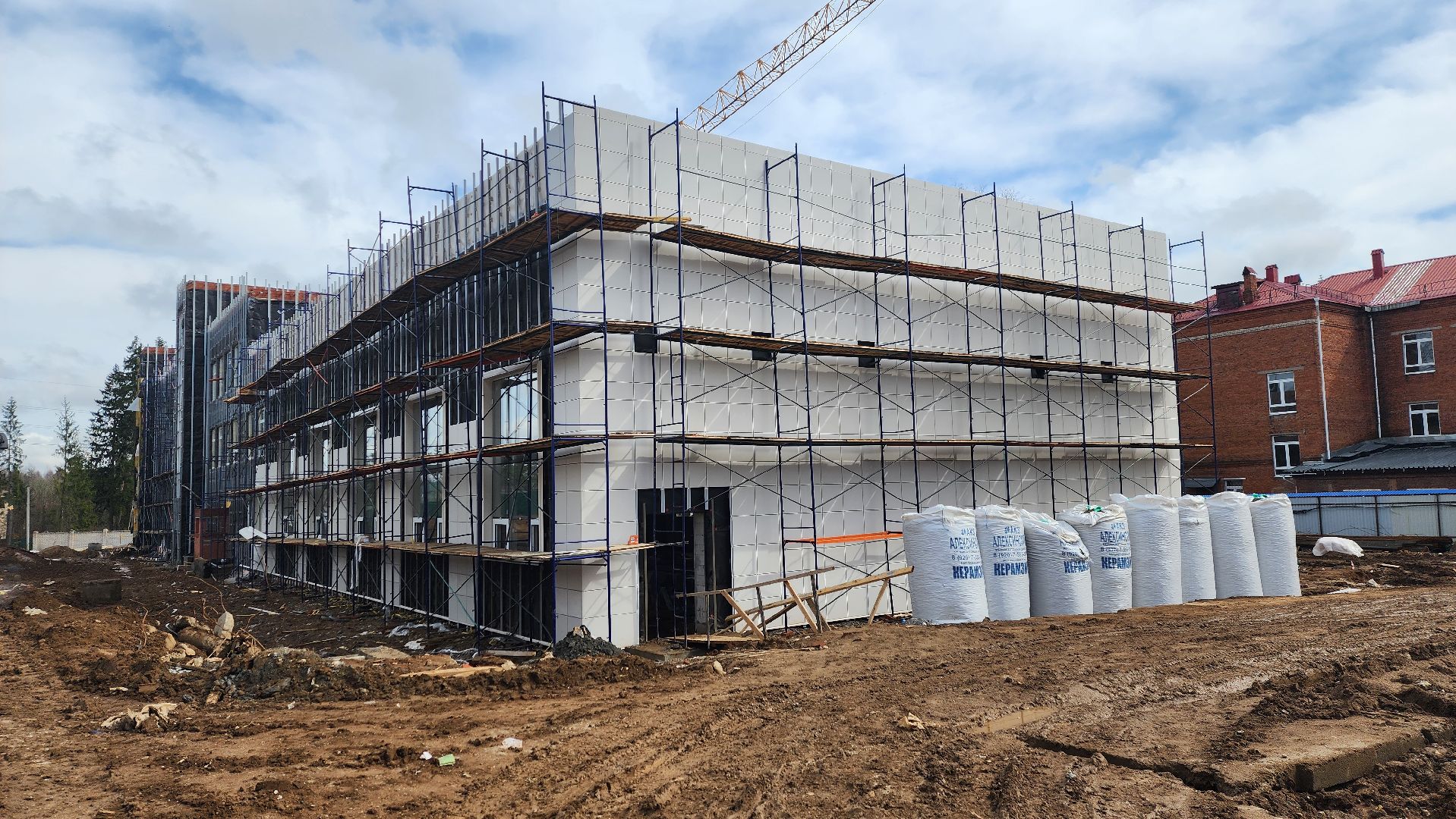 Солнечногорск, Строительство, Поварово, Пристройка к школе,