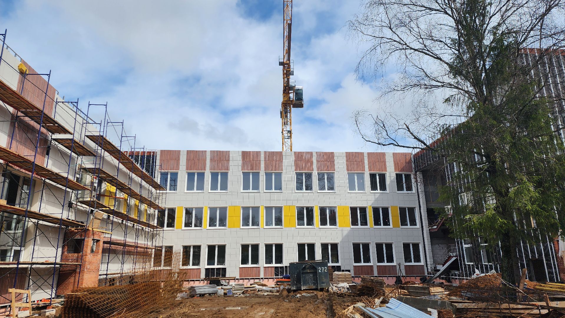 Солнечногорск, Строительство, Поварово, Пристройка к школе,