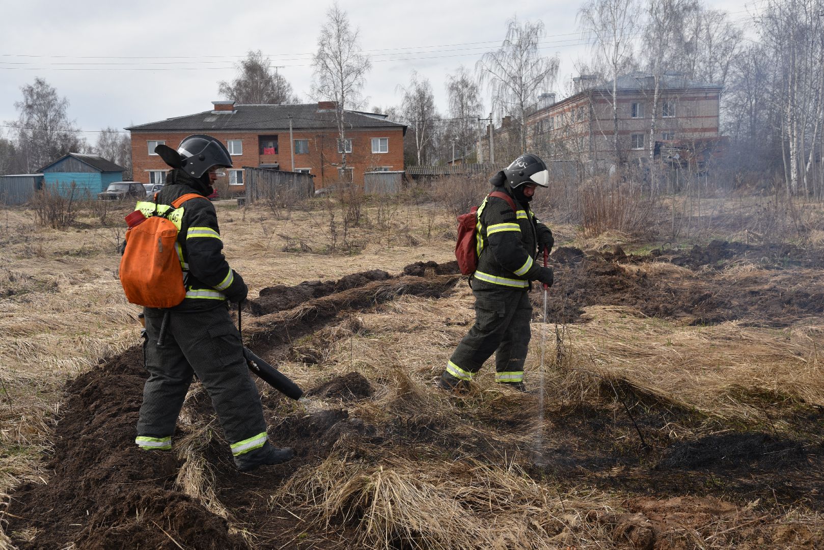 лотошино, центрлесхоз, мособлпожспас, пожарные, тренировка, учения, тушение пожаров,