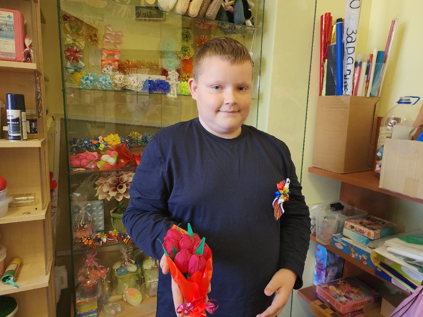 шатура, керва, дом культуры, триколор, бантики, своими руками, рукоделие, мастер-класс,